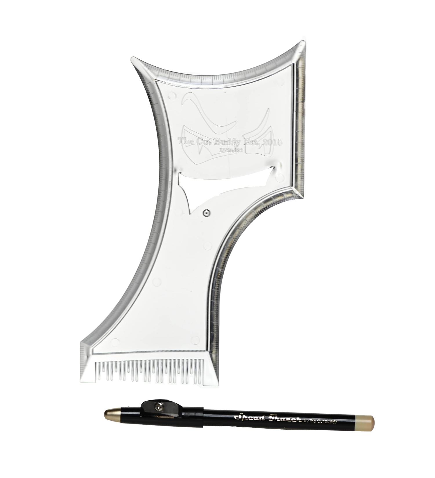 The Cut Buddy PLUS | Beard, Hairline, Mustache Shaping Tool | Clear Timmer Guide + Bonus Pencil - Buy Online on GoSupps.com