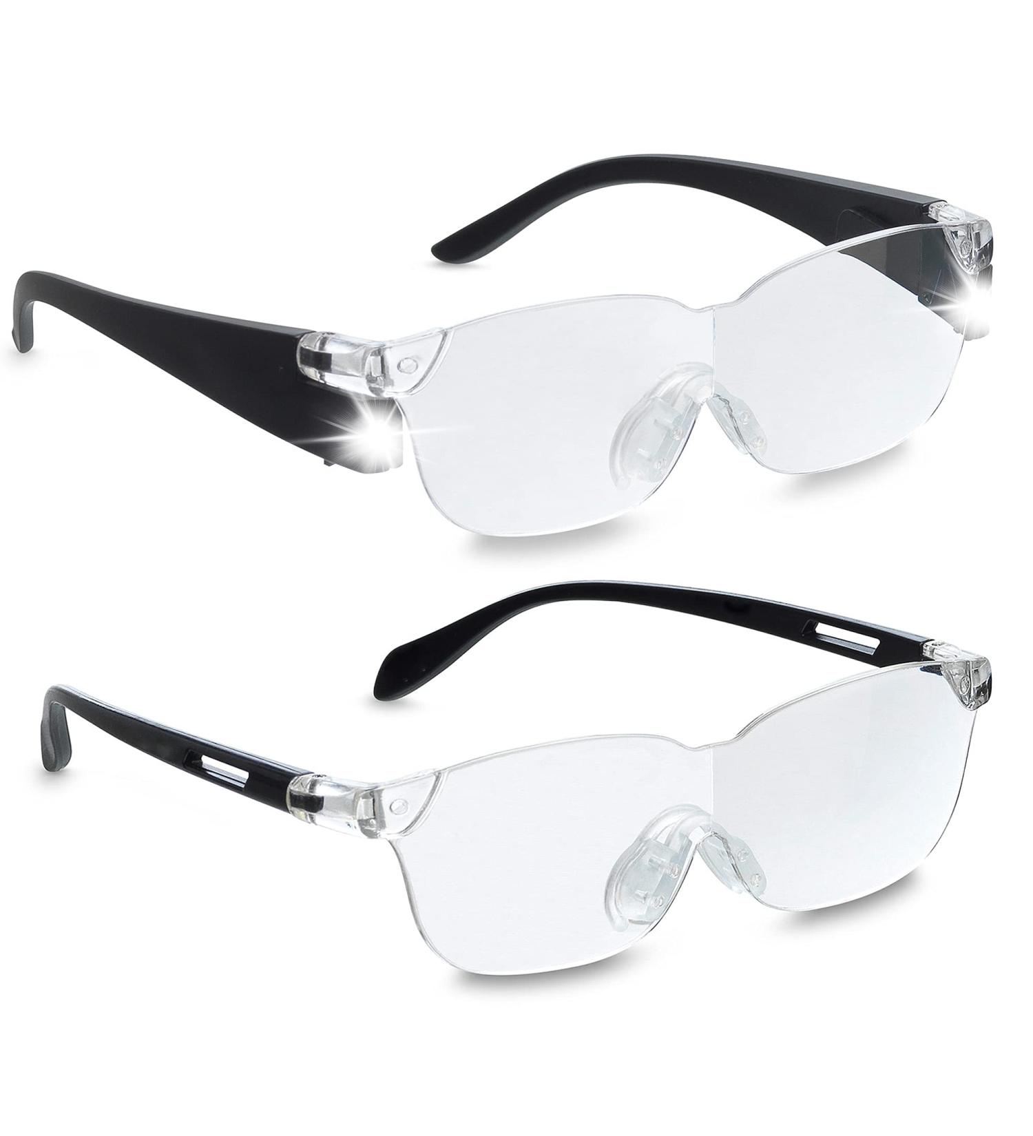 Zoom Vision Hands Free Magnifying Glasses with Light - 160% Magnification, Dual LED Lights - Includes Non-Lighted Magnifying Glasses for Reading, Close Work, and Crafts - Buy Online on GoSupps.com