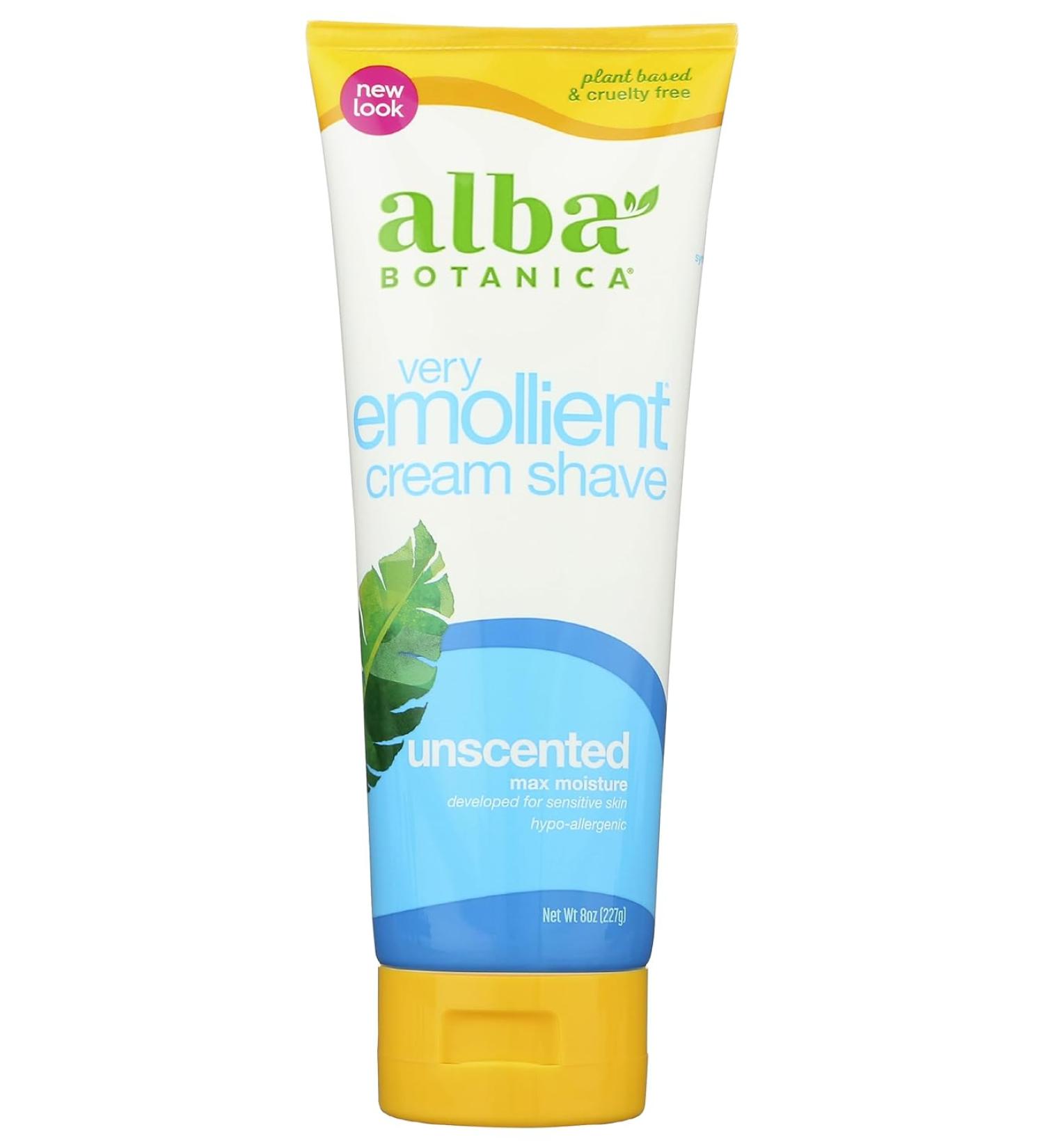 ALBA BOTANICA Unscented Shave Cream 8 oz - Pack of 12 | International Shipping Available - Buy Online on GoSupps.com