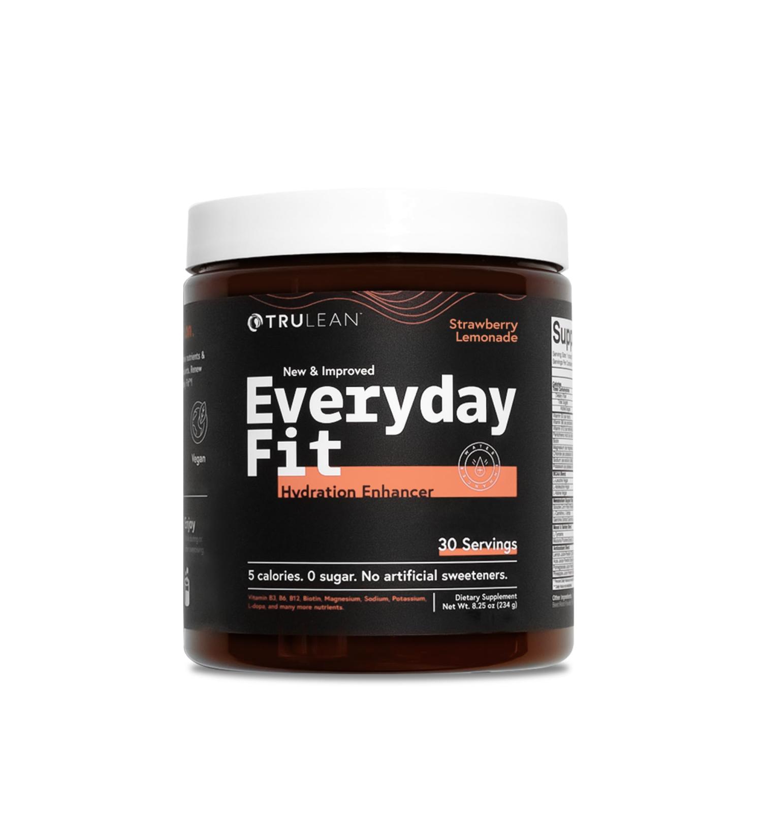 Buy TRULEAN Everyday Fit Water Enhancer - Sugar Free Electrolyte Powder BCAA Blend - Keto Amino Acid Supplement - Delicious Strawberry Lemonade - 30 Servings - Buy Online on GoSupps.com