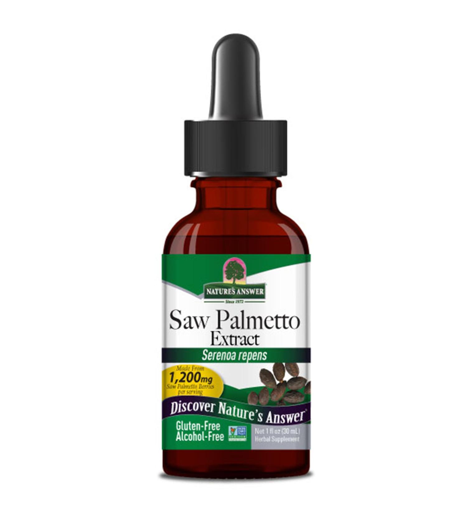 Natures Answer Saw Palmetto Extract - Vegan Alcohol-Free Drops (30ml) | Gluten-Free Soy-Free Lab Tested Supplement - Buy Online on GoSupps.com