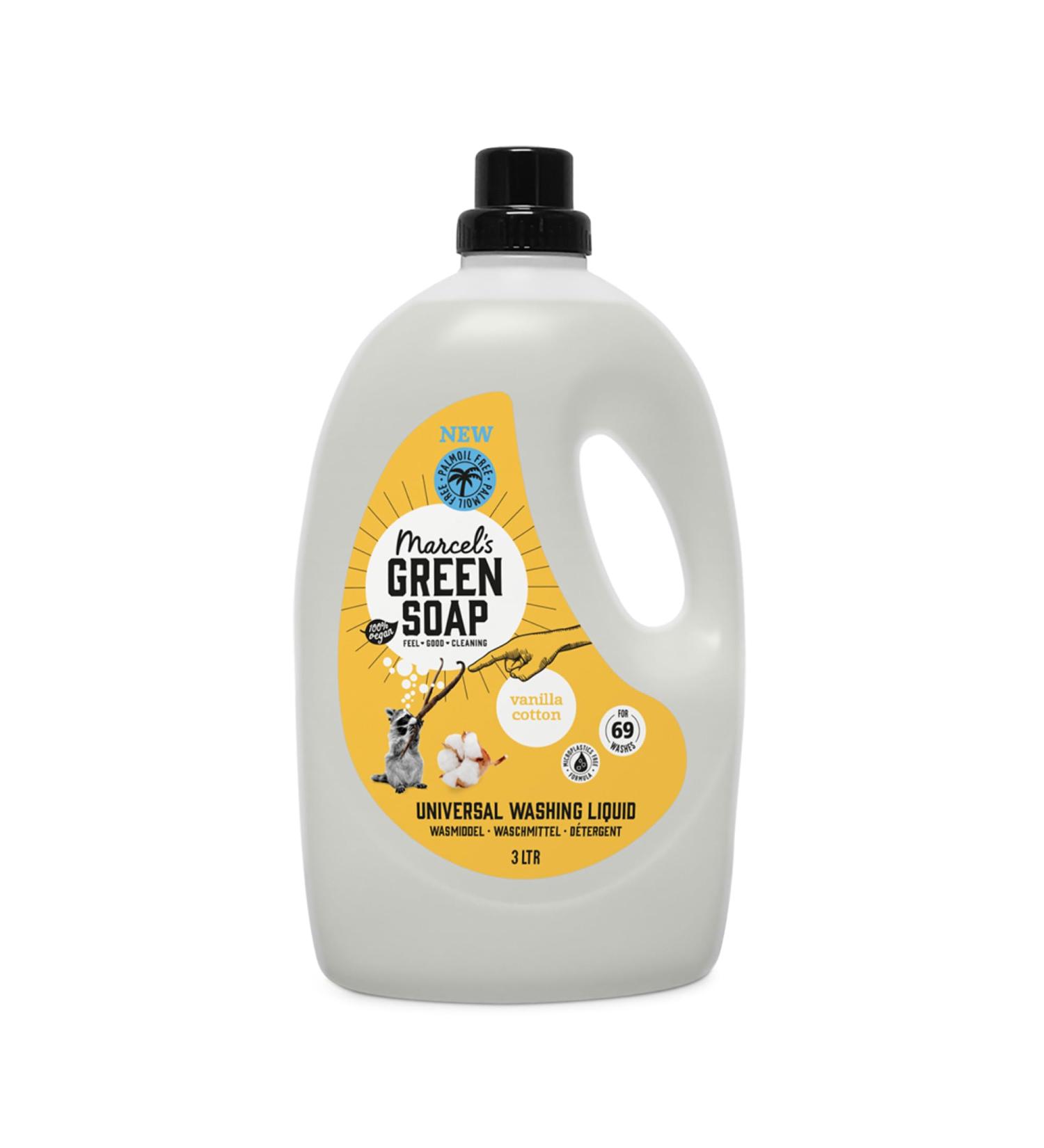 Marcel's Green Soap Laundry Detergent Cotton & Vanilla 3L - Palm Oil Free, Eco-Friendly, Vegan & Biodegradable - Buy Online on GoSupps.com