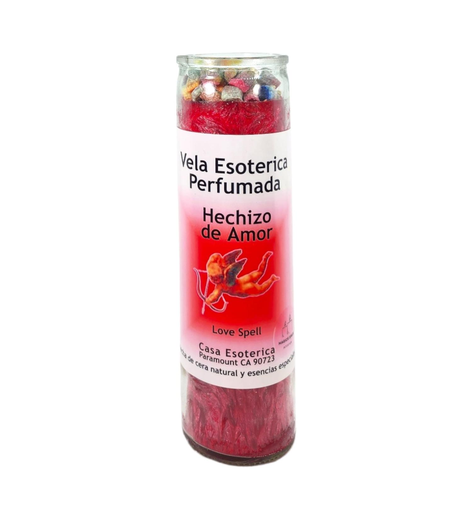 Love Spell Palm Wax Candle - Red | Spiritual Intention Candle | Vela CASA ESOTERICA PERFUMADA - (Hechizo de Amor - Buy Online on GoSupps.com
