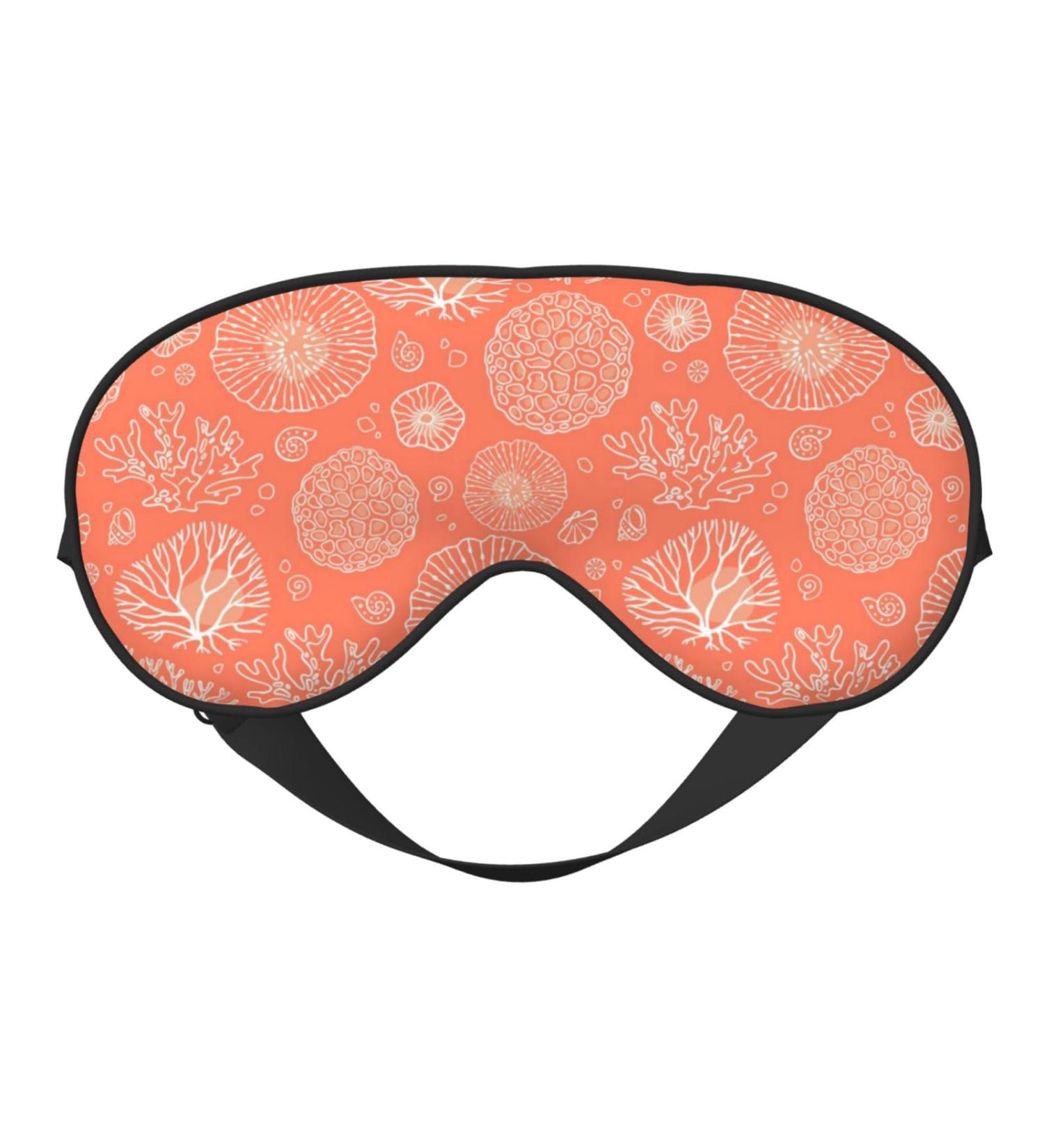 Marine Theme Corals Print Sleep Eye Mask | Soft Eyeshade for Travel & Night Sleep - Buy Online on GoSupps.com