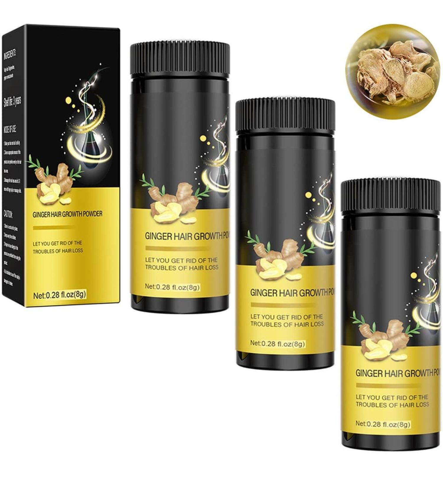 Anti-Hair Failure Ginger Hair Growth Powder - Stimulate Thicker Hair Strengthen Roots & Promote Fast Growth | 3-Pack for Women & Men - Buy Online on GoSupps.com