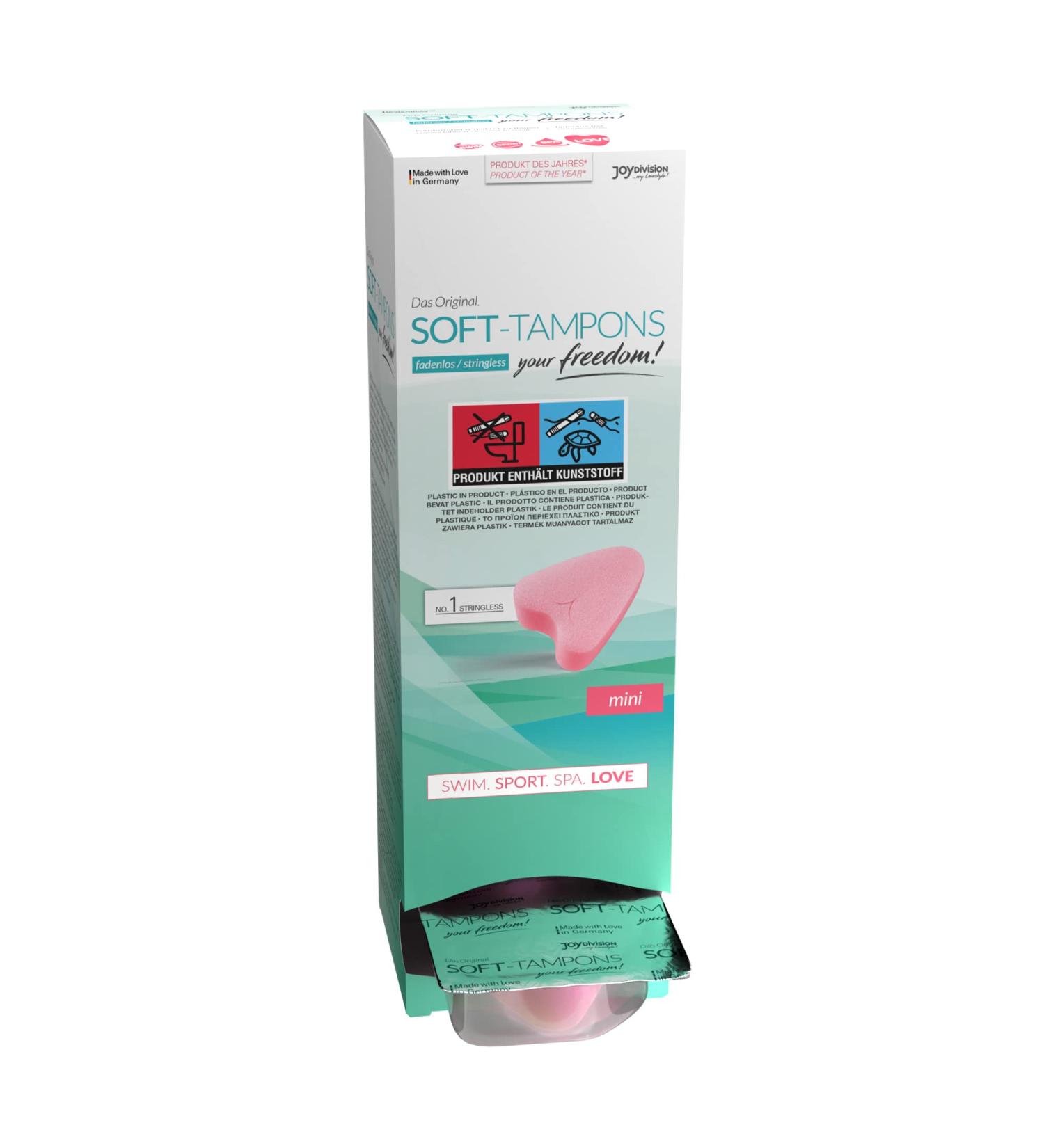 JOYDIVISION Soft Tampons Mini - Threadless Dispenser Box of 10 | Comfortable & Discreet International Shipping - Buy Online on GoSupps.com