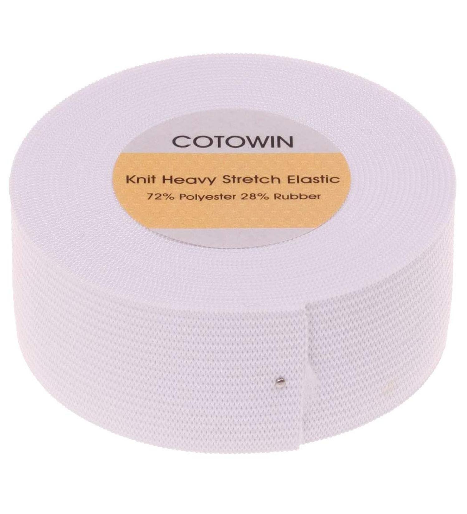 COTOWIN 1 1/4-Inch White Heavy Stretch Knit Elastic - 5-Yard Length - Buy Online on GoSupps.com