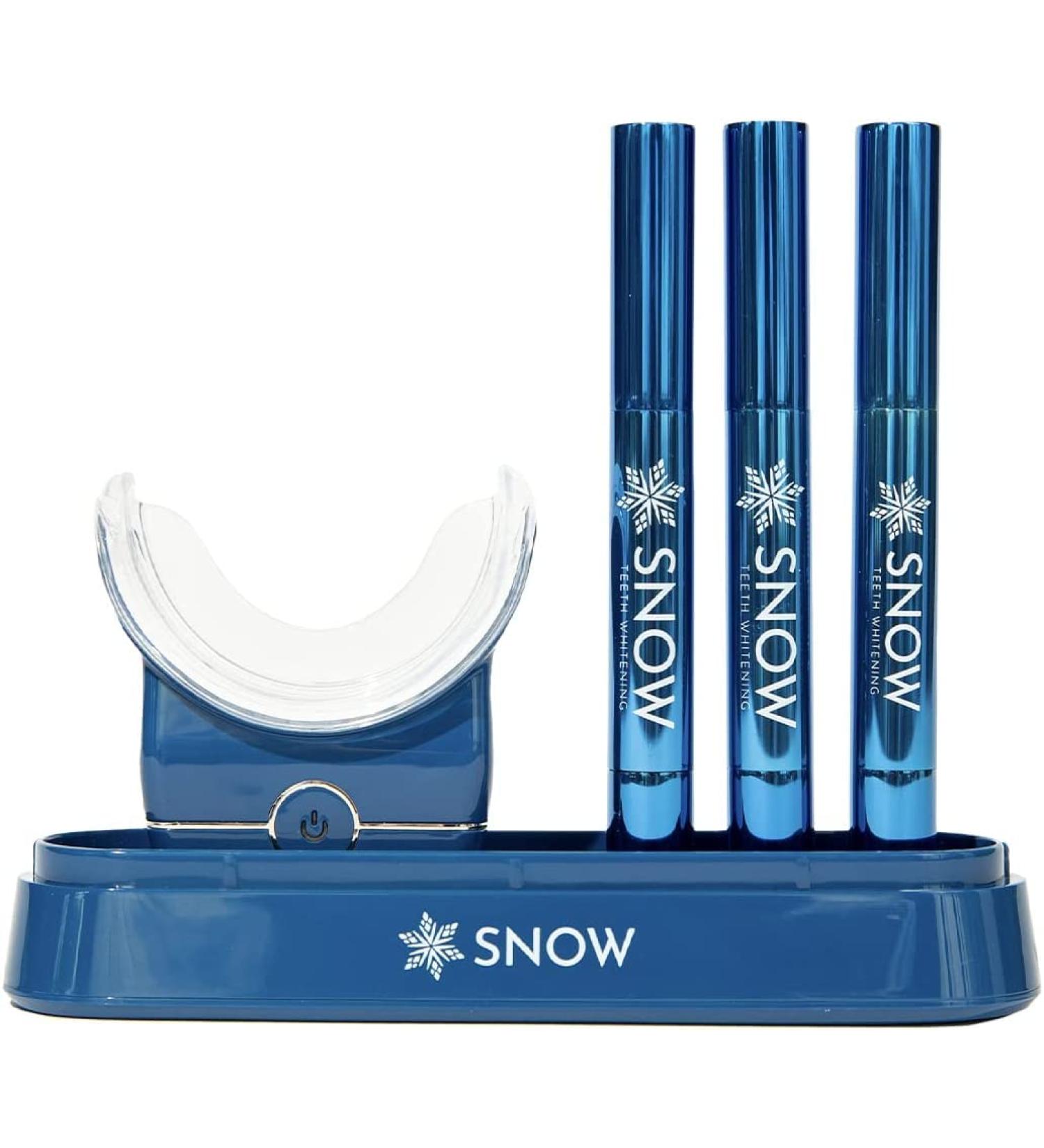 Snow Limited Edition Wireless Teeth Whitening Kit - Water-Resistant LED Whitener | 3 Whitening Wands & Mouthpiece | Ultra-Portable - Blue - Buy Online on GoSupps.com