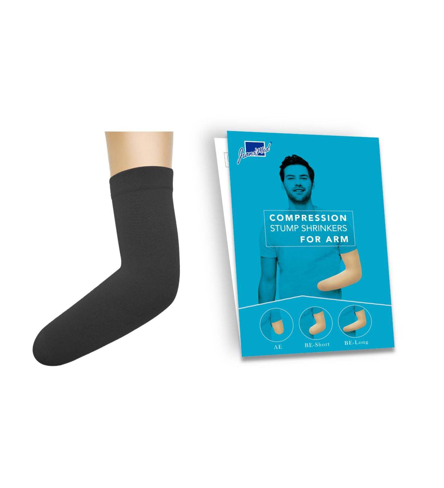 Prosthetic Stump Shrinkers for Arm - Compression Sleeve for Below Elbow Amputees | 20-30 mmHg XL Black | Taiwan Excellence - Buy Online on GoSupps.com