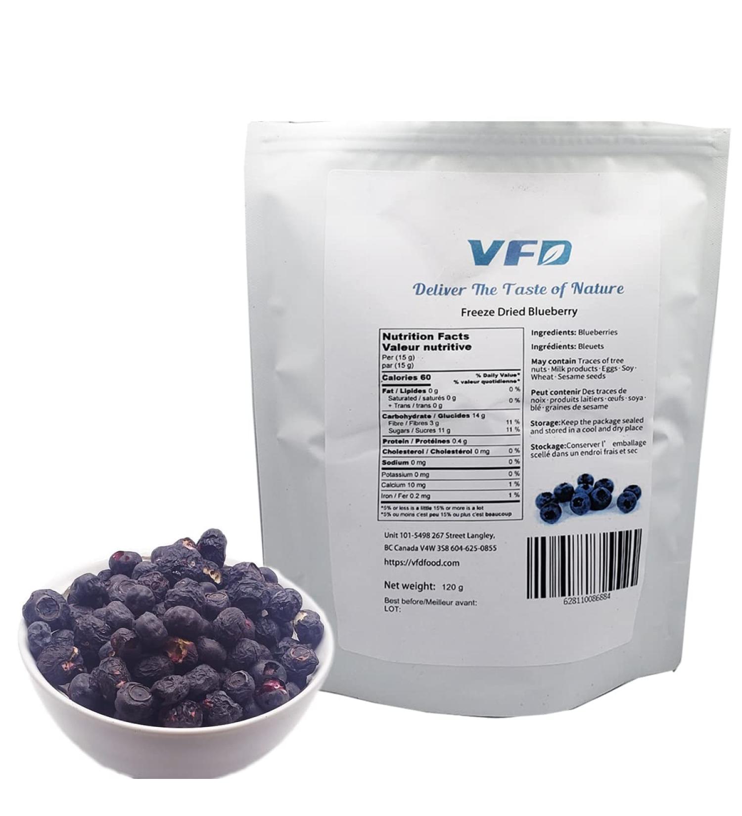 Freeze-Dried Blueberry 120grams - No additives Pure Natural No GMOs | Delicious and Nutritious Freeze-Dried Blueberries for Snacking Baking Smoothies and Coffee - Buy Online on GoSupps.com