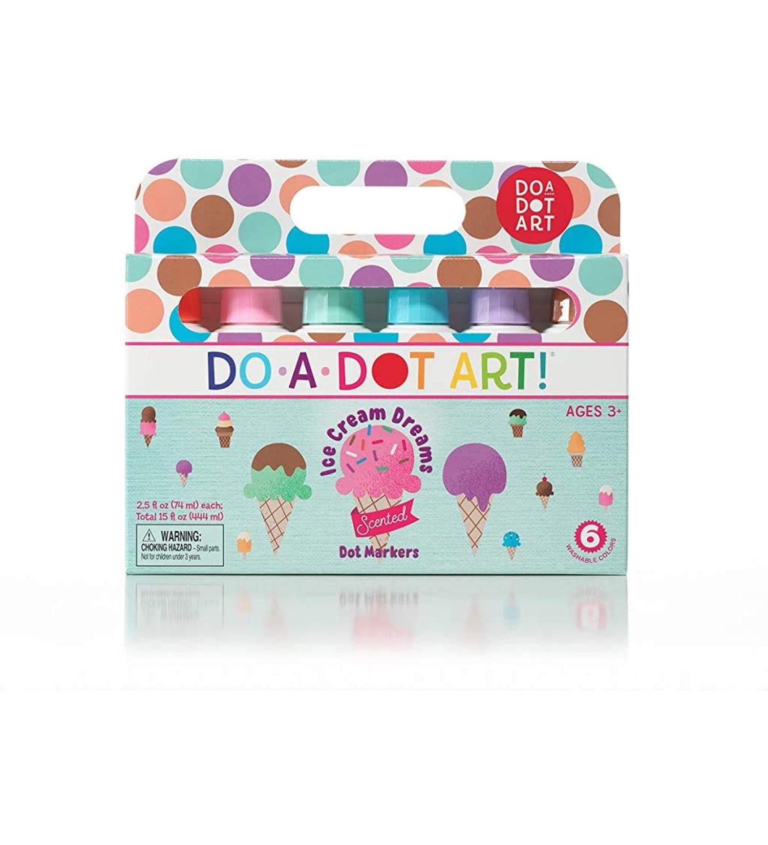 Ice Cream Scented Washable Dot Markers for Kids and Toddlers Set of 6 Pack by Do A Dot Art The Original Dot Marker