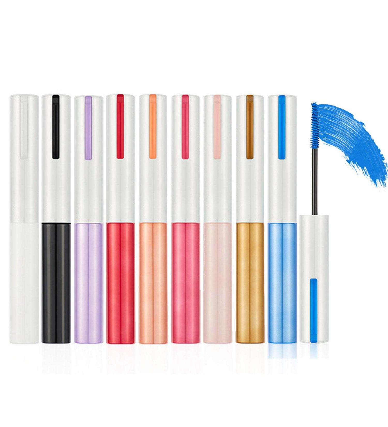 Colored Mascara 9 Pack Waterproof and Smudge-Proof Mascara Set for Women Making Up 4D Colorful Eyelashes Makeups for Women Goforwealth