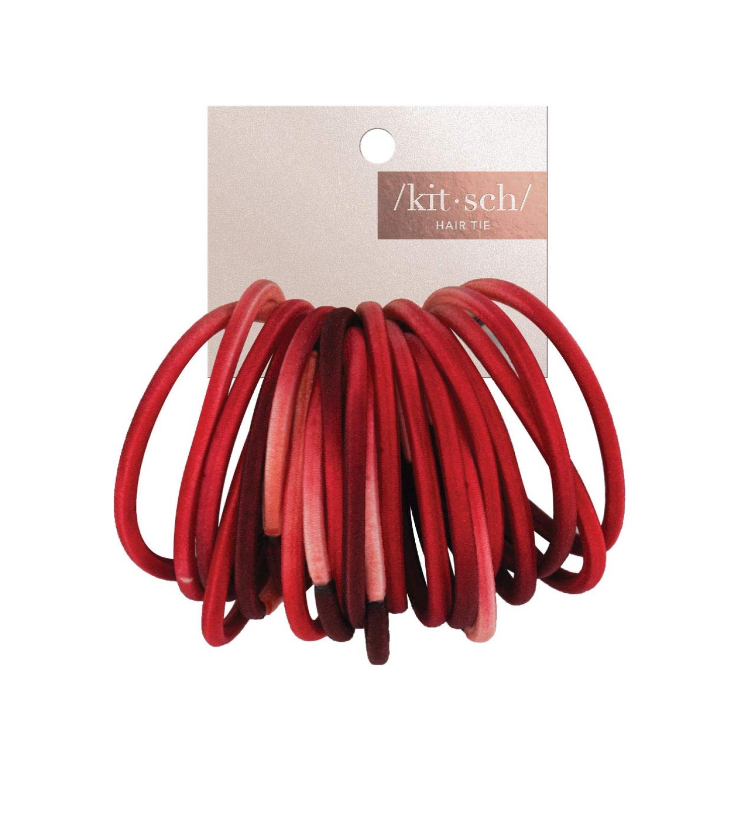 Kitsch Recycled Polyester Ombre Standard Hair Ties | No Damage Hair Elastics | Hair Bands | Ponytail Holders | Black Hair Ties for Thick Hair & Thin Hair | Holiday Gift Pack of 20 (Blush)