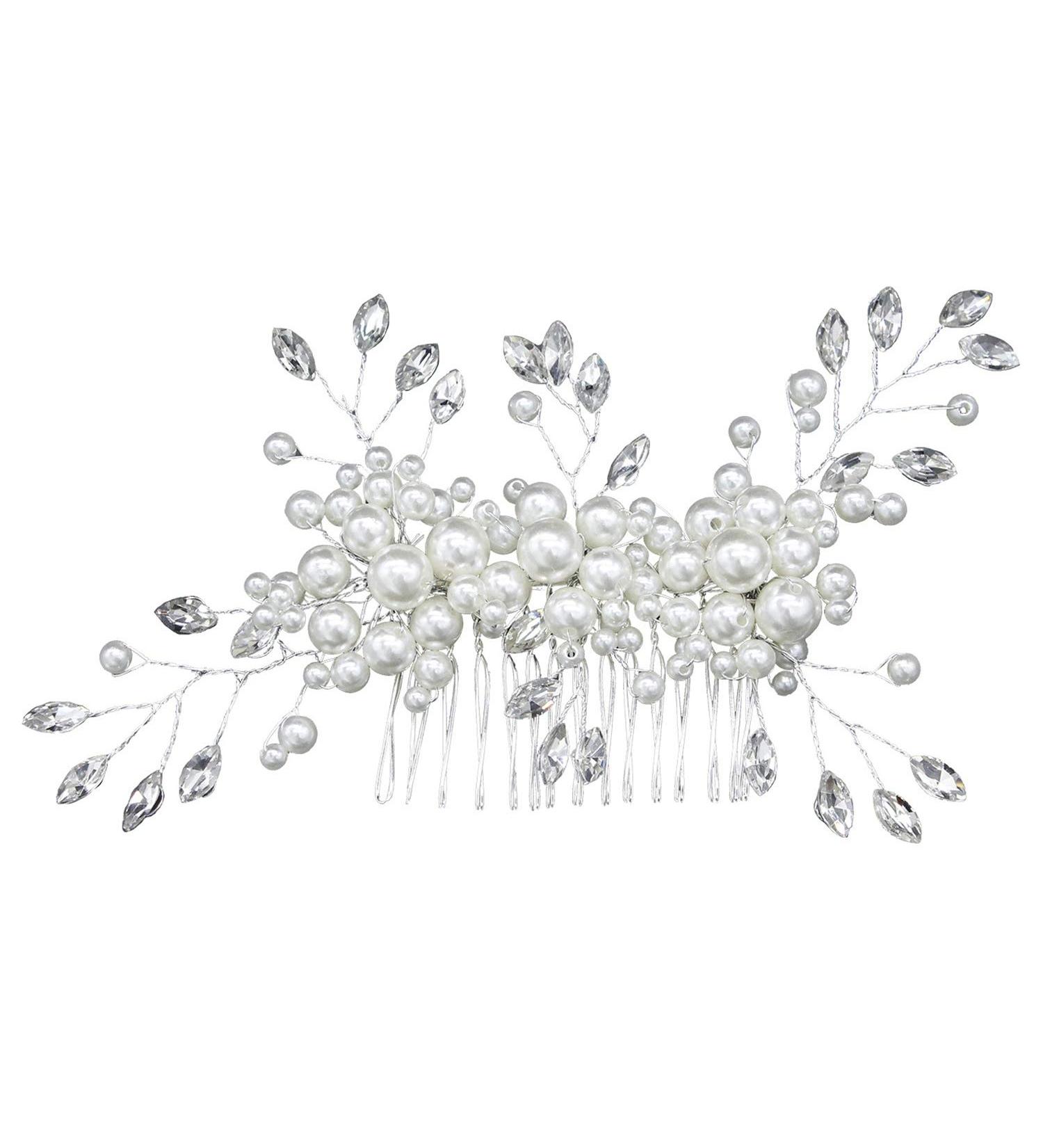 Haopeuk Wedding Hair Comb Rhinestone Crystal Vintage Bridal Hair Clips Combs for Brides and Bridesmaids White - Buy Online on GoSupps.com