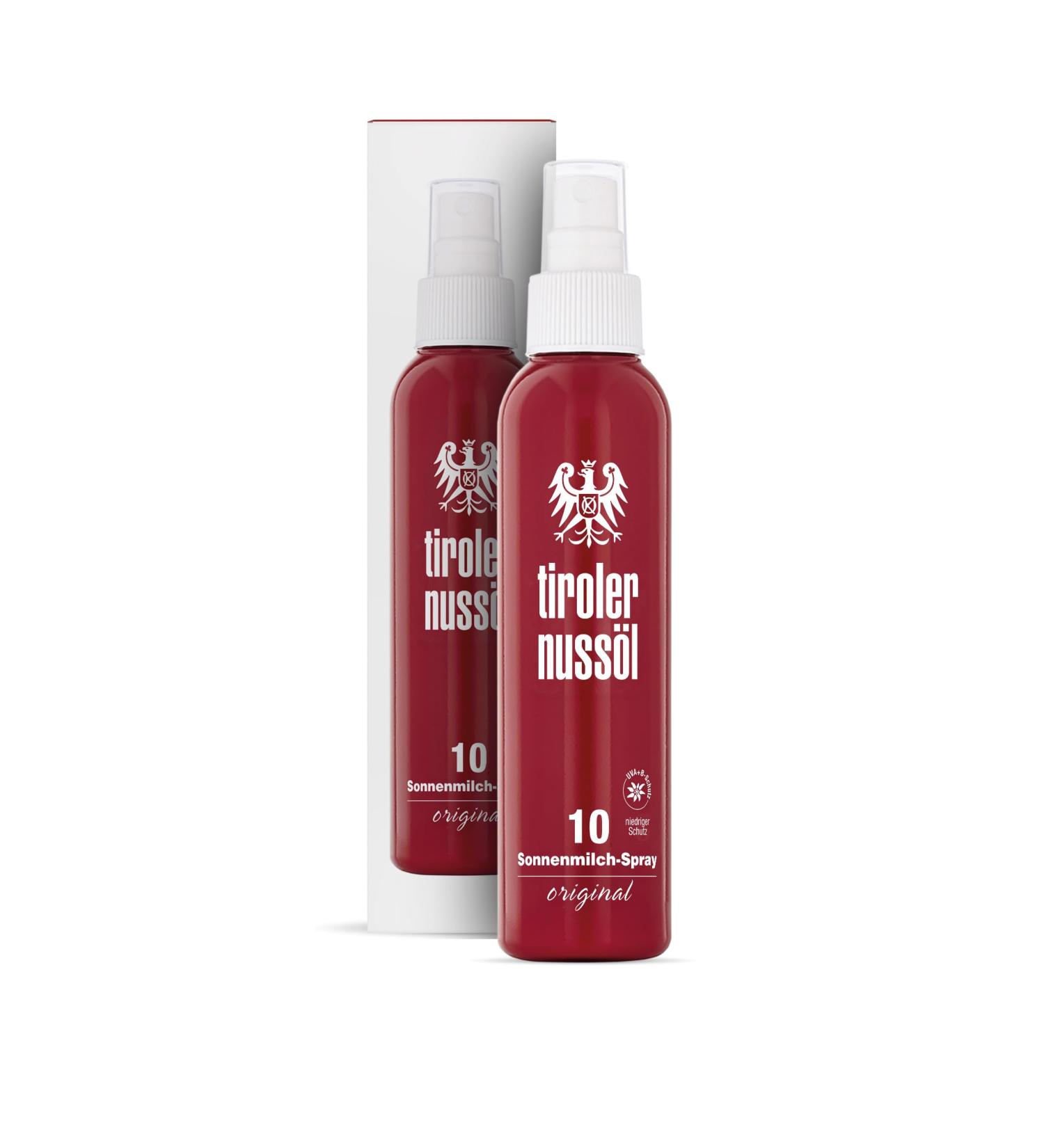Tyrolean Nut Oil Sun Milk Spray SPF 10 - Original Waterproof Protection (150 ml) | International Shipping Available - Buy Online on GoSupps.com