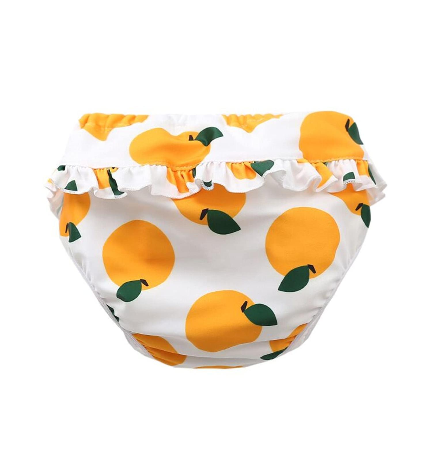 Adorable Reusable Baby Swimming Trousers | Girls' Swimming Diaper for Toddlers (0-4 Years) - Small Gray Flowers - L (28-36 LB/2-3 Years) - Buy Online on GoSupps.com