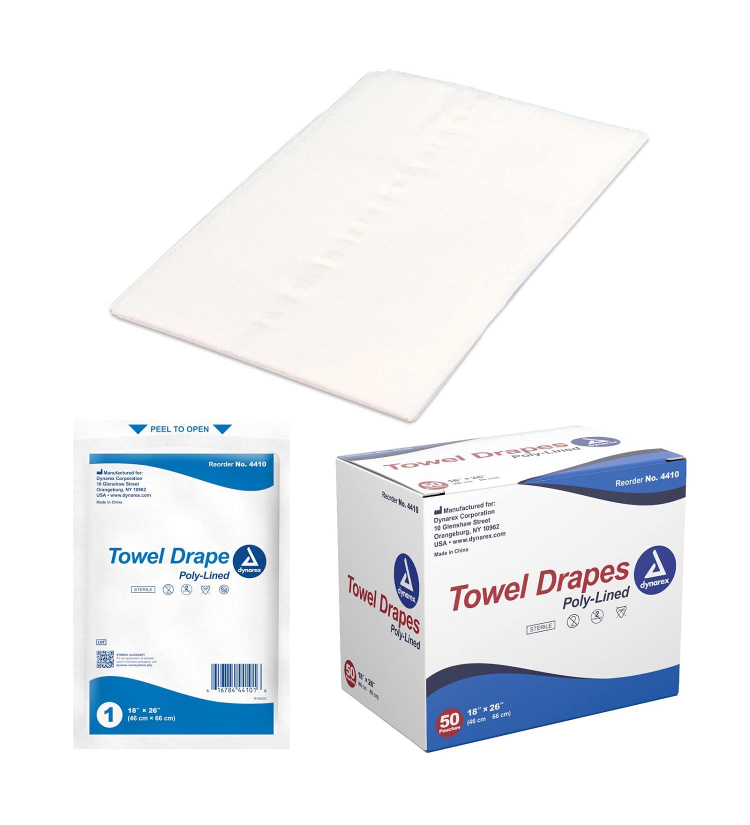Dynarex Disposable Towel Drapes Sterile 18x26 - 50 Count Box for Medical & Surgical Use - Buy Online on GoSupps.com