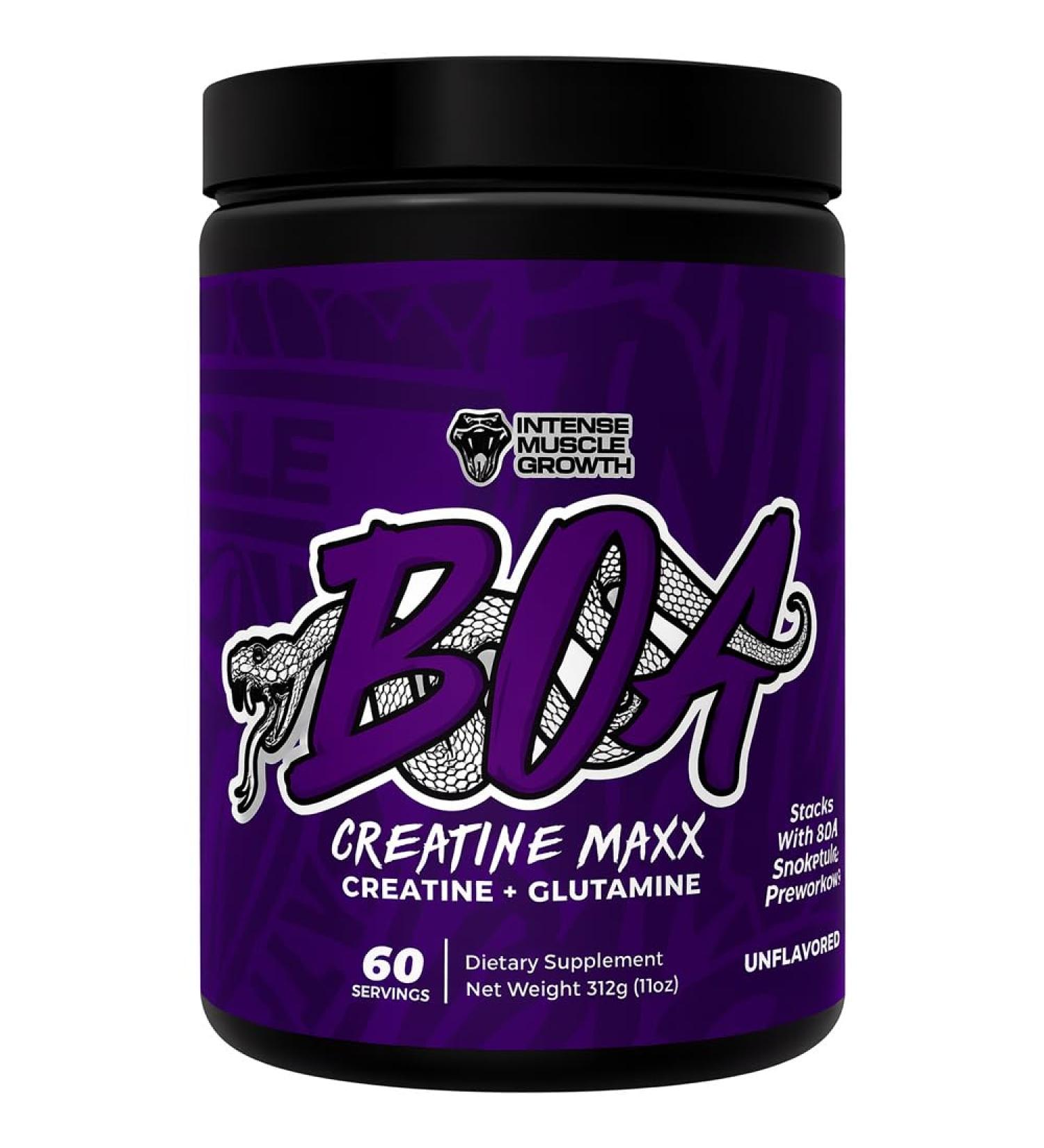 BOA Creatine MAXX Creatine + Glutamine - Creatine Supplement with L-Glutamine for Improved Performance Faster Recovery Increased Strength Enhanced Energy Reduce Fatigue - Unflavored (60 SERVINGS) - Buy Online on GoSupps.com