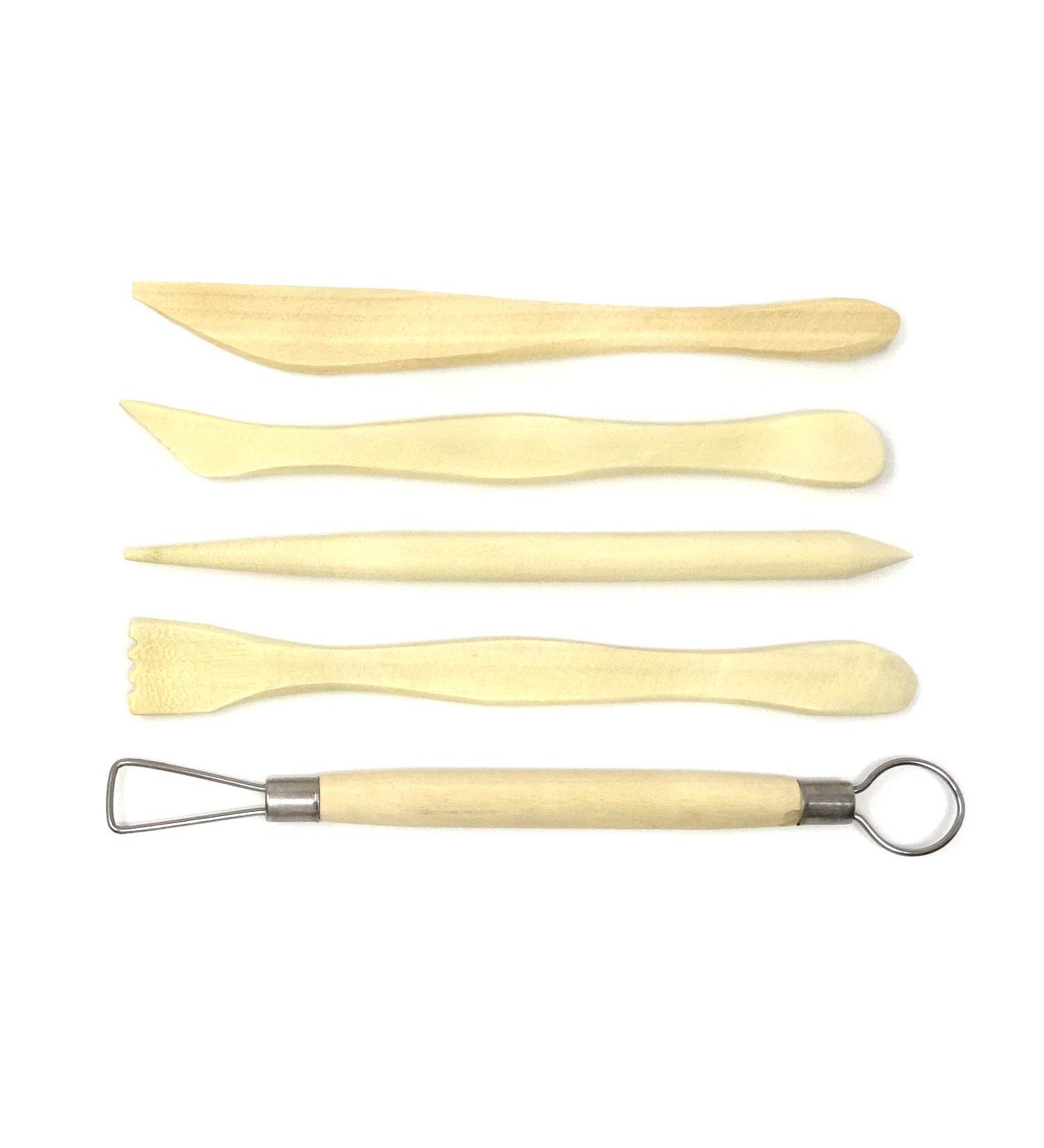 Honbay 5-Piece Wooden Mini Modeling Tools for Clay Sculpture - Cutting, Carving, Smoothing - Buy Online on GoSupps.com