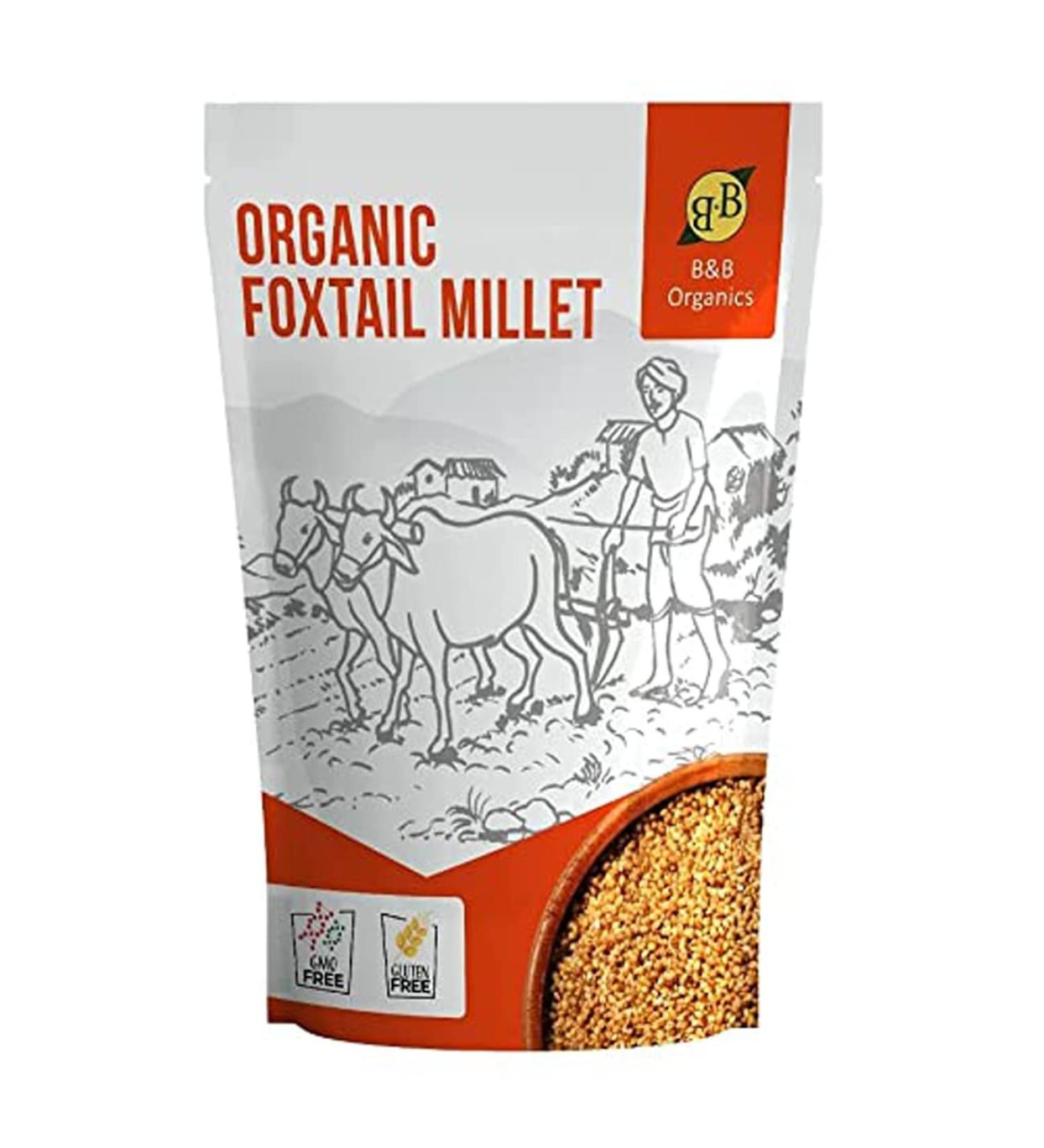 B&B Organics Foxtail Millet - 1 kg/2.2 lb | Indian Millet, Gluten-Free, Whole Grain, USDA Certified - Buy Online on GoSupps.com