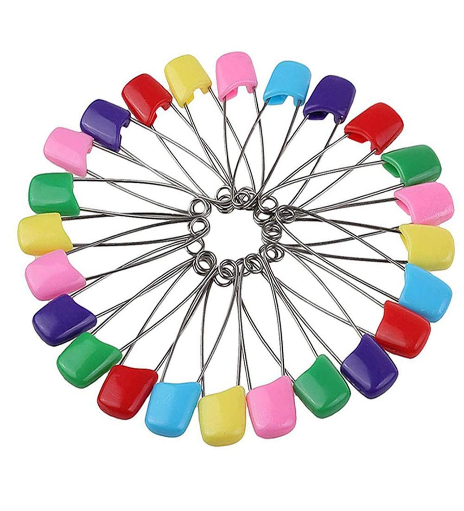 Newsfana Stainless Steel Diaper Pins - Traditional Safety Pin (Assorted Colors) 100PCS - Buy Online on GoSupps.com