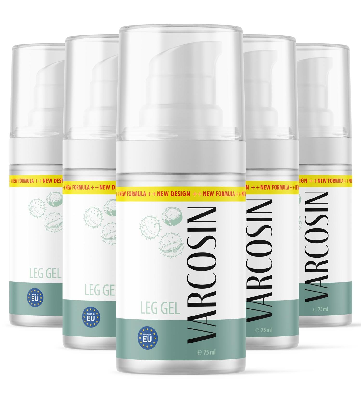VARCOSIN Gel | For the care of tired and heavy legs - 75ml per bottle - 5x