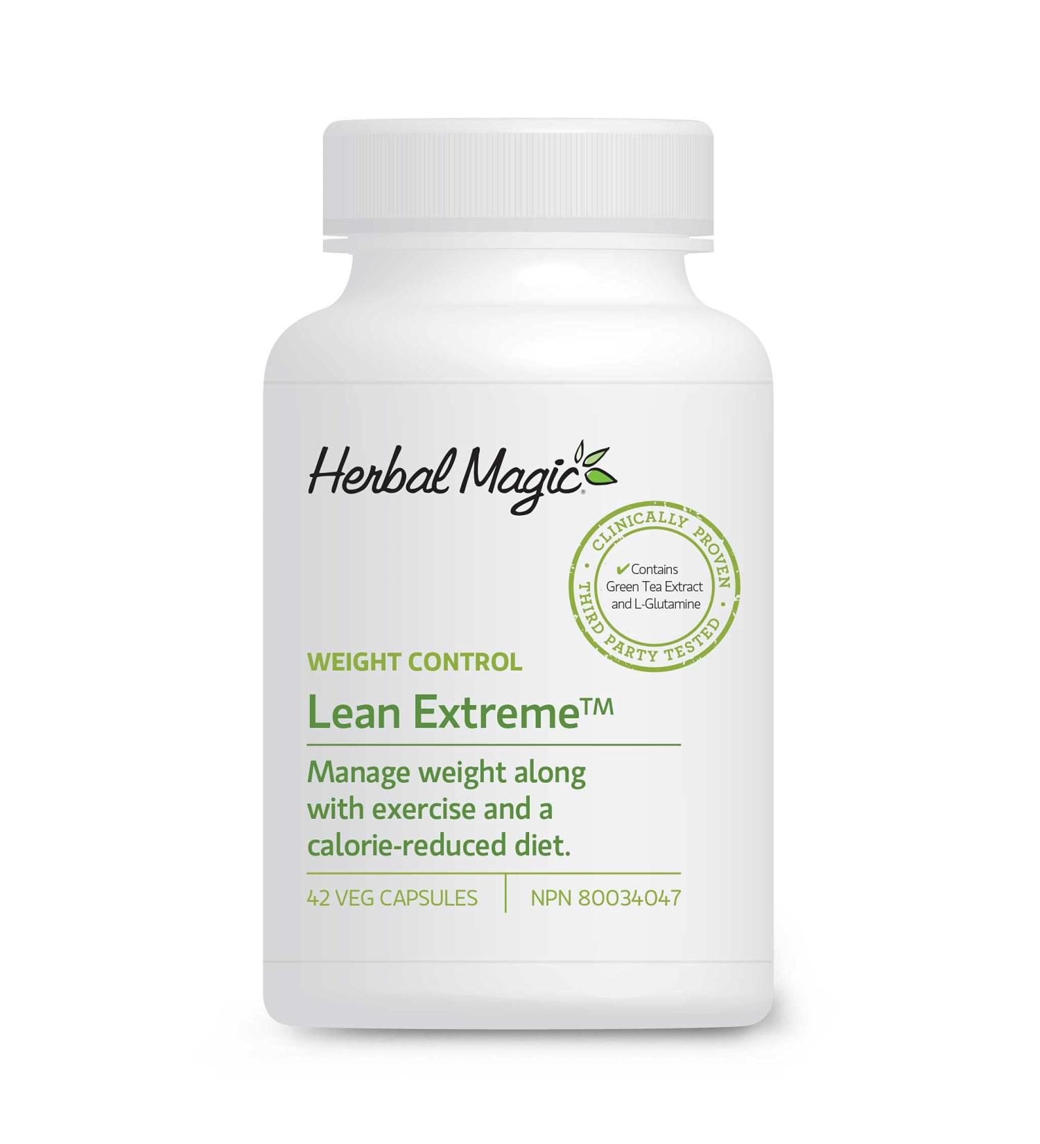 Herbal Magic Lean Extreme Weight Management for Fast Weight Loss with Green Tea Extract 15% EGCG : 8.3% Caffeine Thermogenesis Ratio Non-GMO Vegetable Capsules - Buy Online on GoSupps.com
