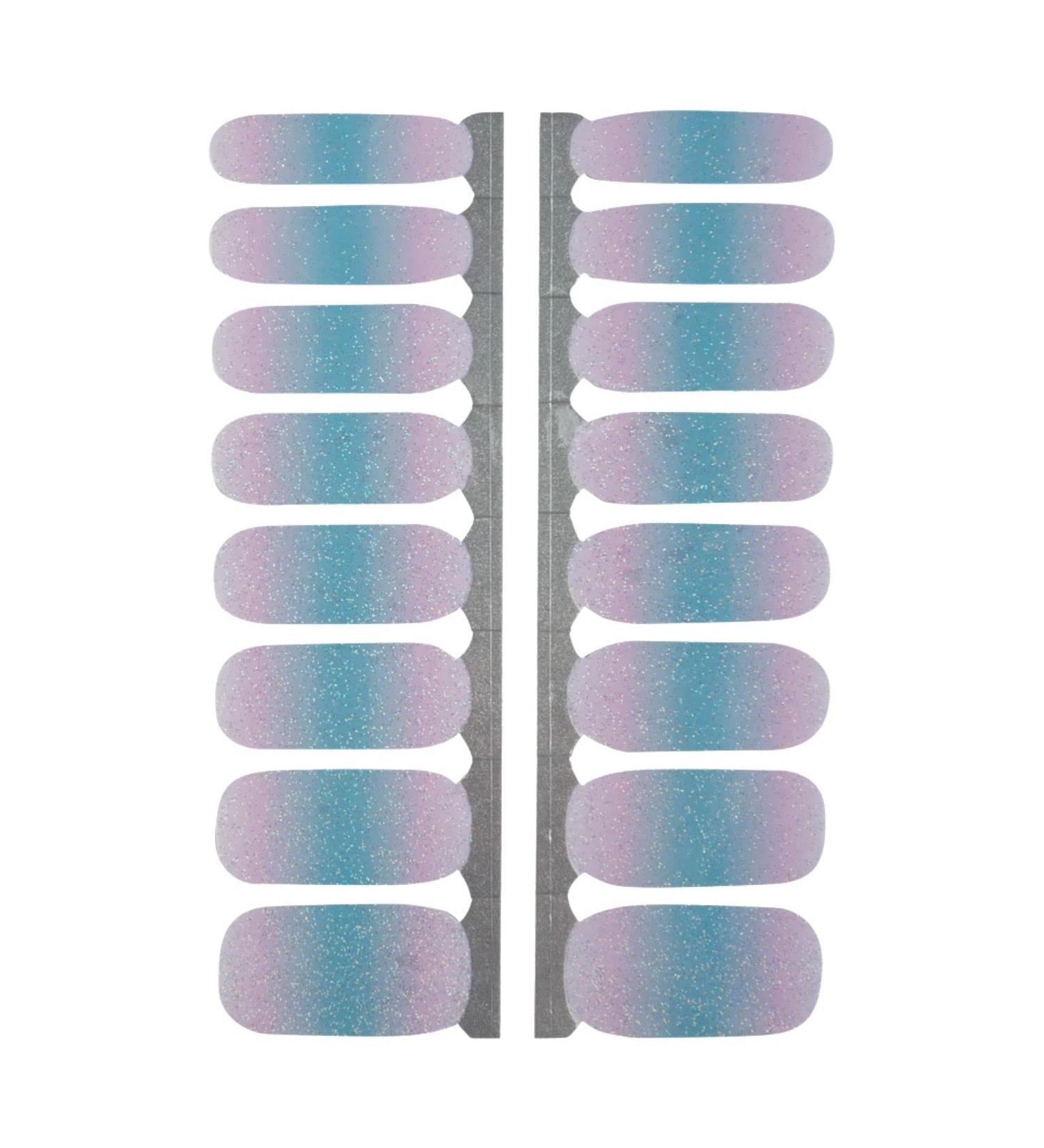 My nails nail foils chewing gum color gradient I 16 Ultra-thin nail polish strips blue/pink i self-adhesive premium nail art wraps i sticks to natural and lacquered acrylic gel & shellac nails
