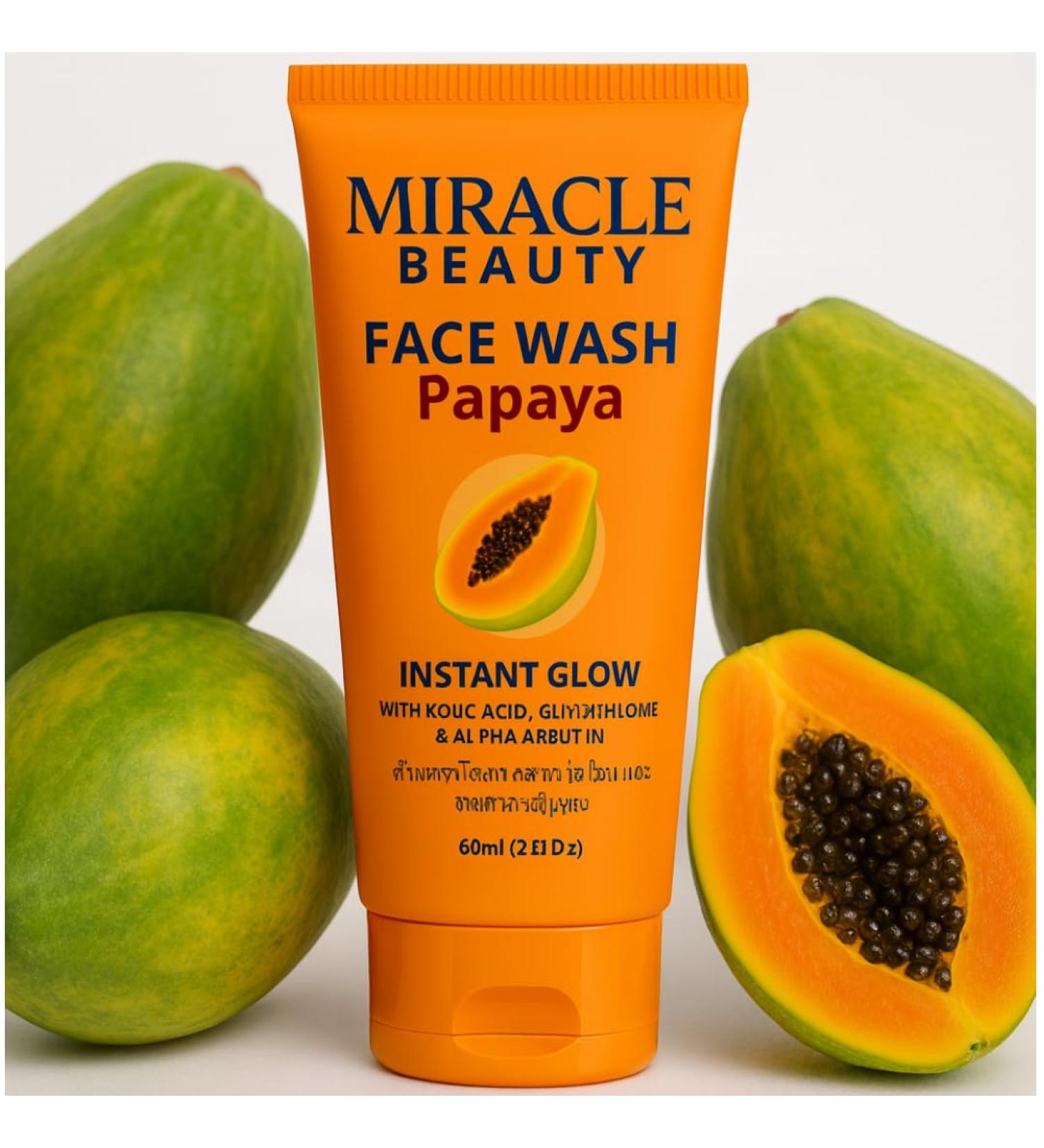 MACARIA Miracle Beauty Papaya Daily Routine Dirt Pollution & Oil Control Face Wash & Cleanser For Women Skin Glow By Bangkok Technology - Buy Online on GoSupps.com