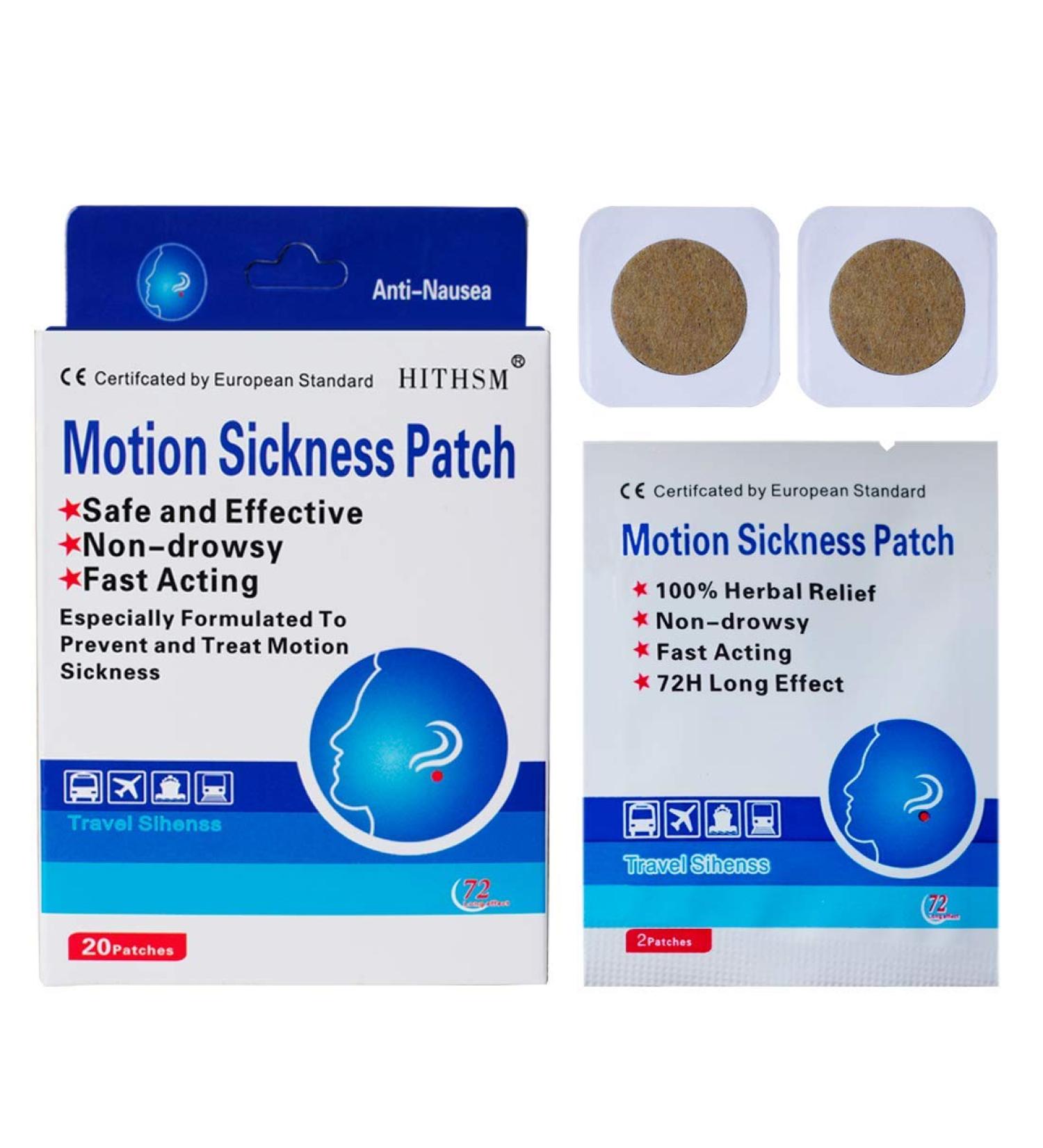20 Count Natural Herbal Motion Sickness Relief Patches - for Car/Sea/Air Travel Nausea - Buy Online on GoSupps.com