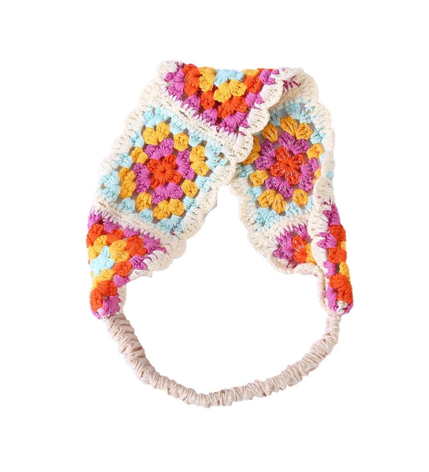 JSGHGDF Crochet Headband Hollow Kerchief with Stretchy Hair Rope Ethnic Flower Pattern Turban for Girls Photo Props White - Buy Online on GoSupps.com