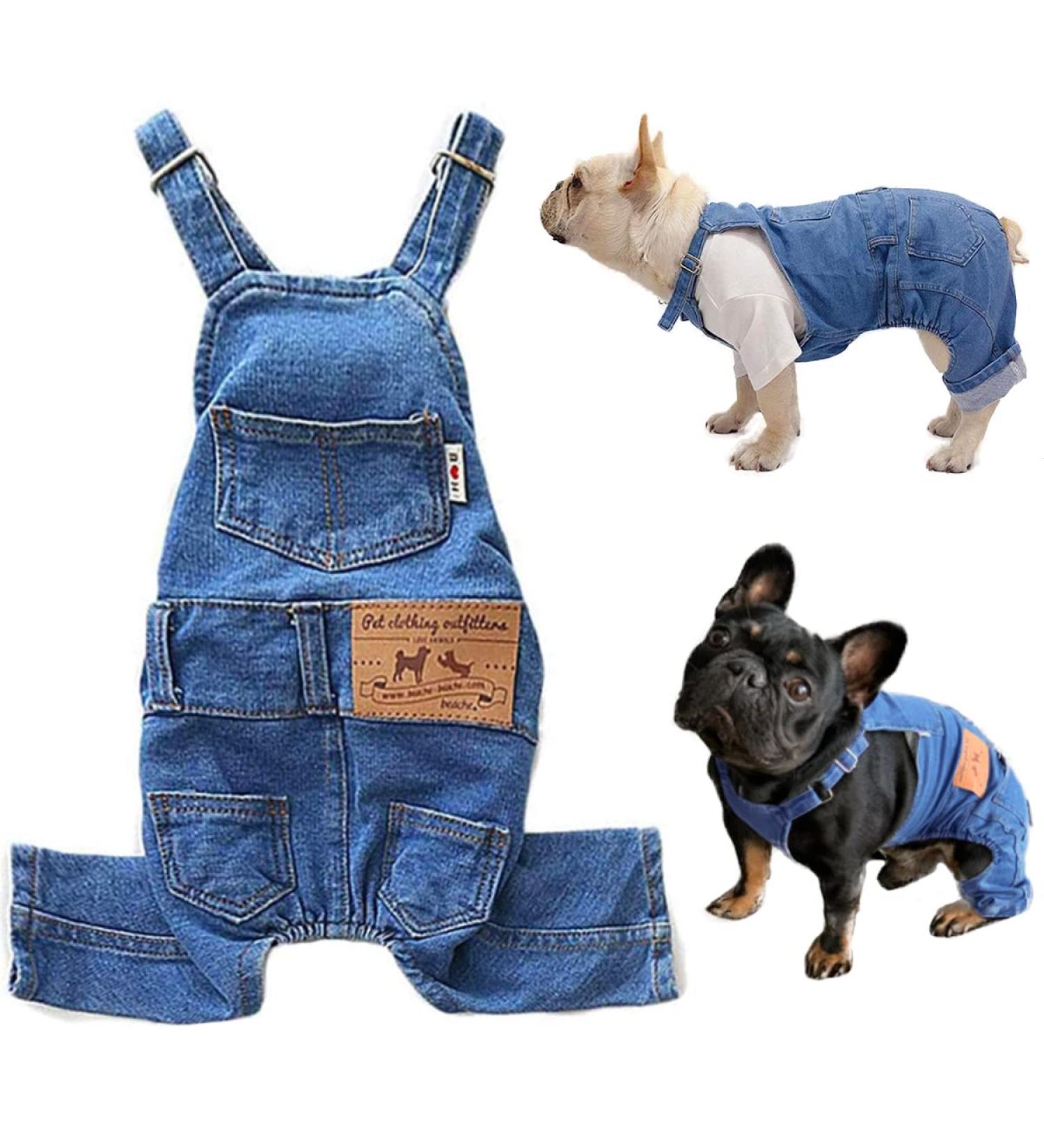 Dog Shirts Clothes Denim Overalls  Pet Jeans Onesies Apparel  Puppy Jean Jacket Sling Jumpsuit Costumes  Fashion Comfortable Blue Pants Clothing for Small Medium Dogs Cats Boy Girl (Blue  Large) Blue Large - Buy Online on GoSupps.com