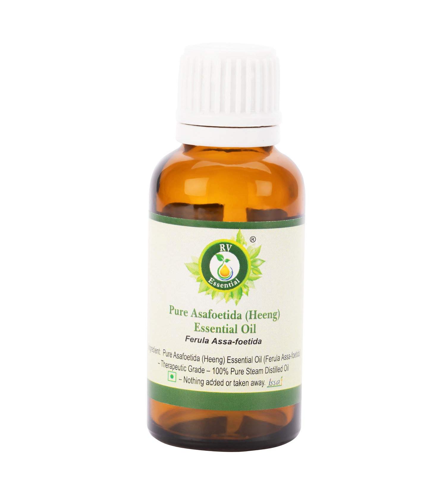 Asafoetida Essential Oil | Heeng Oil | Ferula Assa | Asafoetida Oil | Pure Heeng Oil | Pure Asafoetida Oil | 100% Pure Natural | Steam Distilled | Therapeutic Grade | 10ml | 0.338oz by R V Essential Asafoetida (Heeng) 0.34