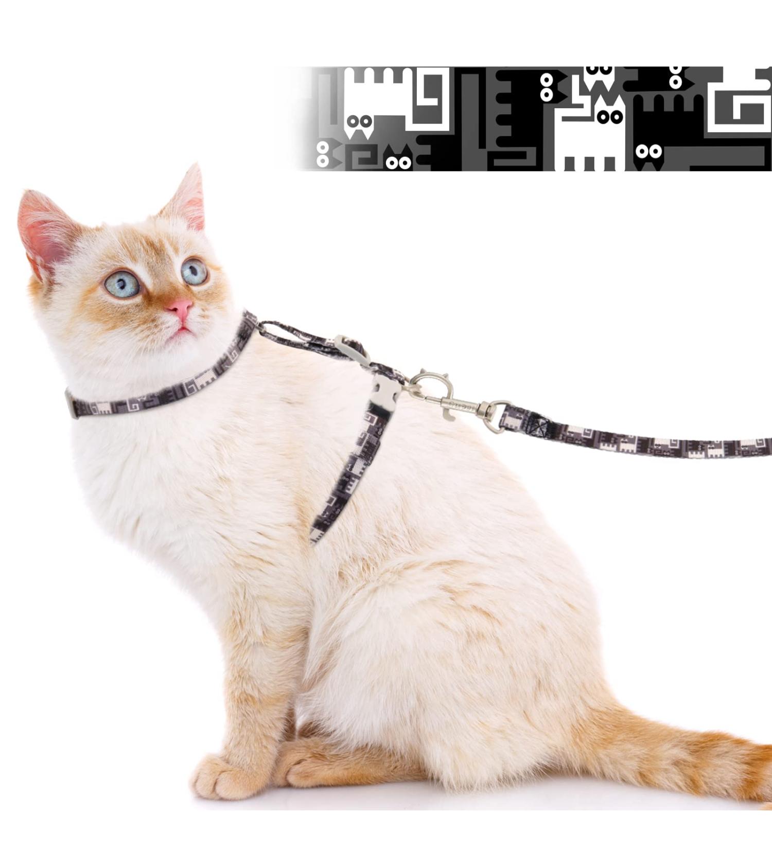 Supet Adjustable Cat Dishes Set Safe & Stylish Bowls for Large & Small Cats Includes Kitten Dishes & Walking Leash (Black Size M) - Buy Online on GoSupps.com