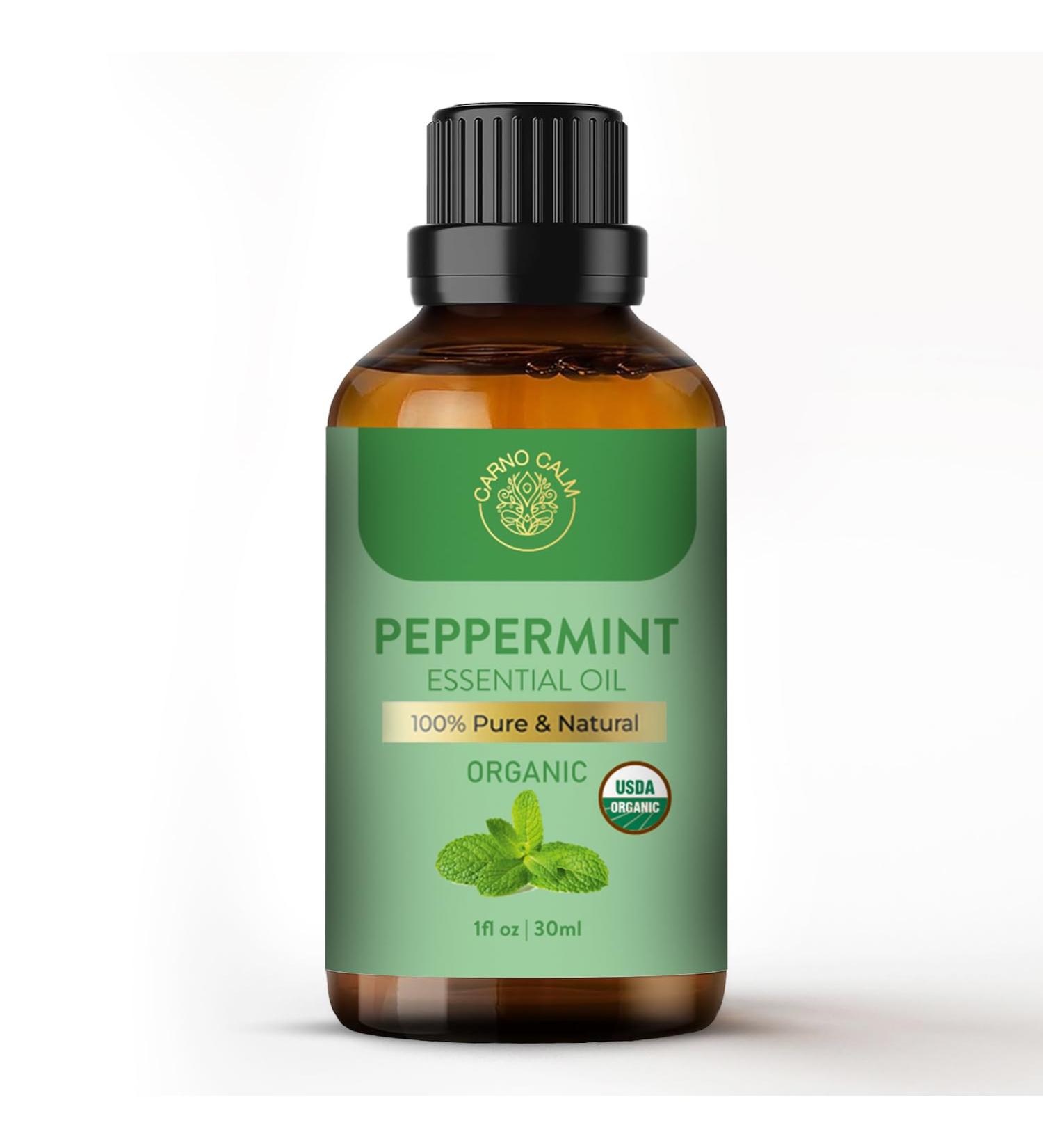 Carno Calm Peppermint Oil 30ml | 100% Pure & Strong Peppermint Essential Oil for Hair & Skin | Mint Oil for Aromatherapy Cleaning Body Diffuser Relaxation Focus | 1fl. Oz Peppermint 30 ml (Pack of 1) - Buy Online on GoSupps.com