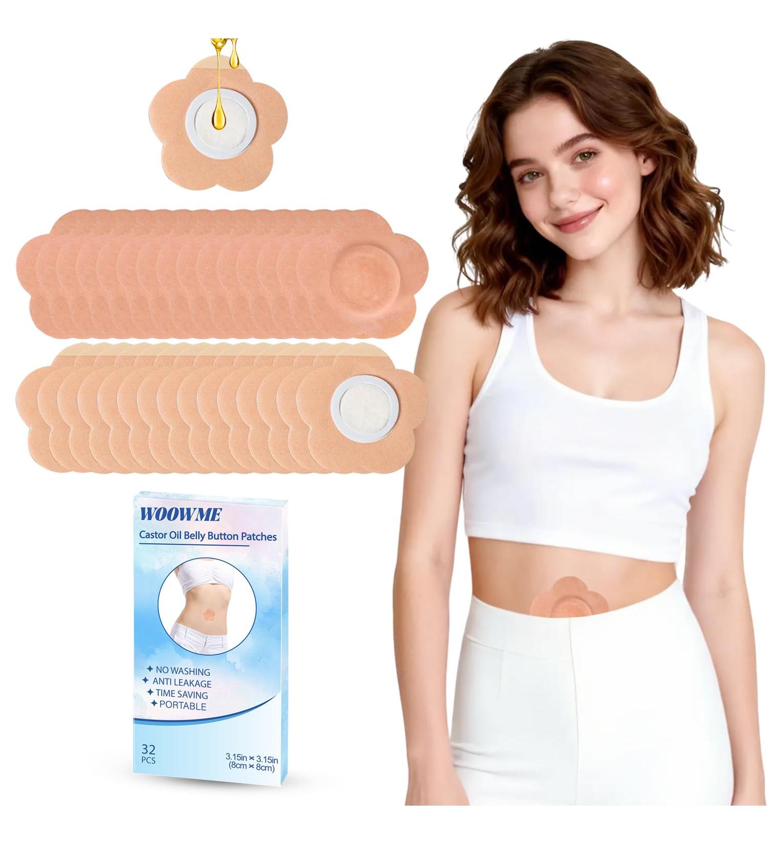 32 Pcs Disposable Castor Oil Belly Button Patches Pack Wrap with Anti Leakage Pads (Oil Not Included), Flower Shape, 3.15" x 3.15" 32pcs 3.15" X 3.15" - Buy Online on GoSupps.com