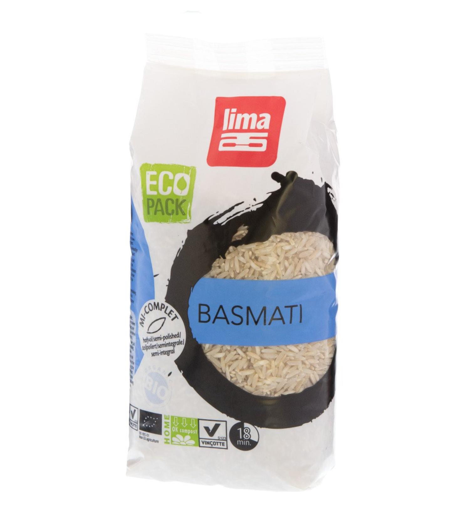 Queen Mum Lima Riz Basmati Semi-Complete Organic 500 g