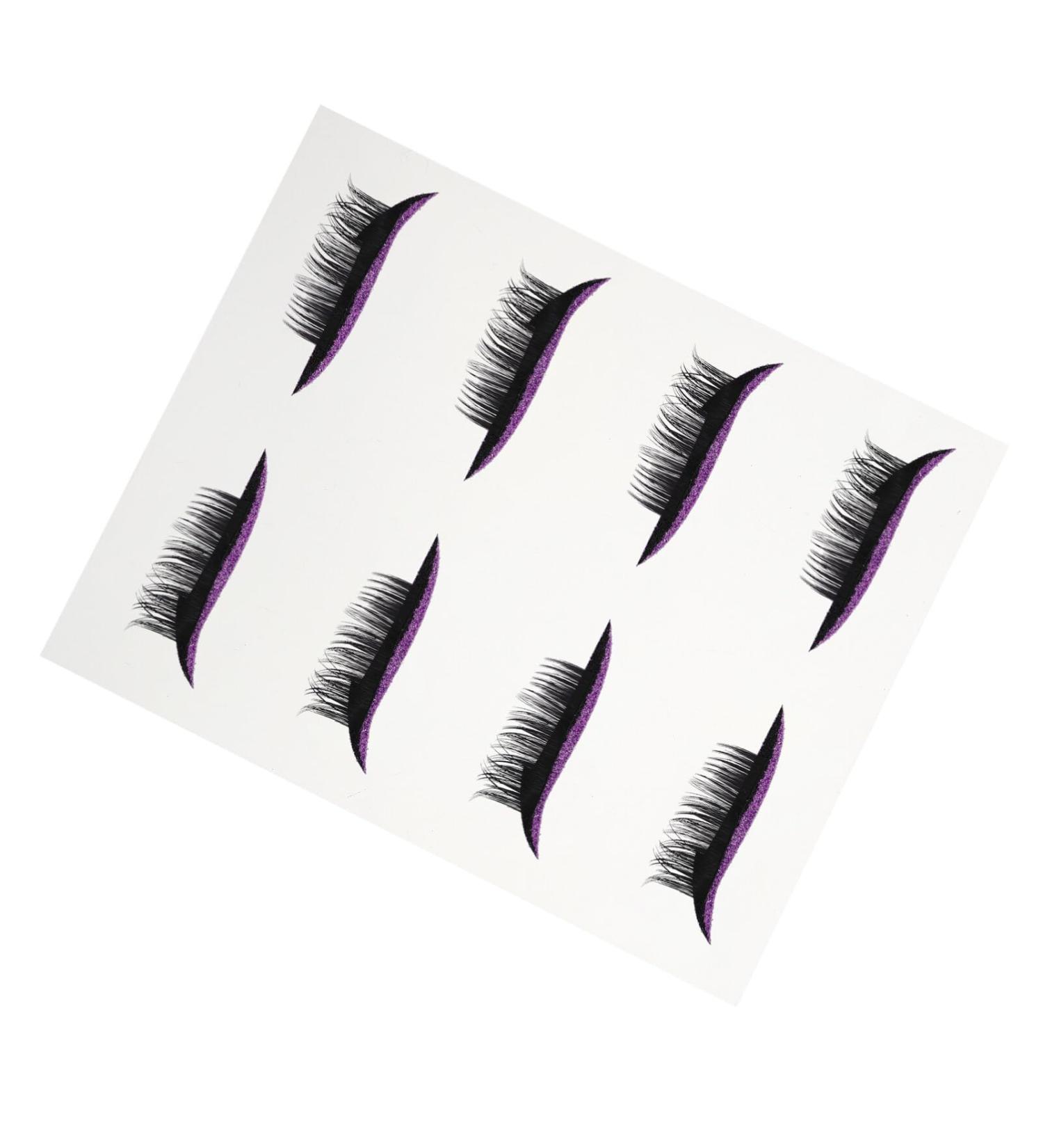 Beavorty 4 Pairs False Eyelashes Eye Makeup Sticker Eye Makeup Tool 3d False Eyelashes Shiny Eyeliner Stickers Cosmetic Fake Eyelashes Plastic Make up Miss Double Eyelid Sticker Purple - Buy Online on GoSupps.com