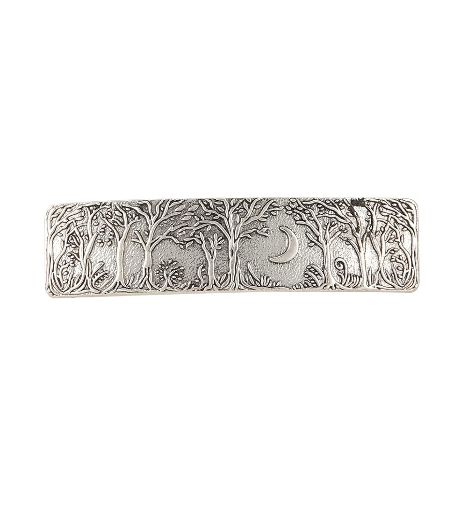 Kkjoy Hand Crafted Viking Celtic Knot Hair Barrettes - Retro Vintage Hair Accessory for Women & Girls - Forest and Moon-Silver - Buy Online on GoSupps.com