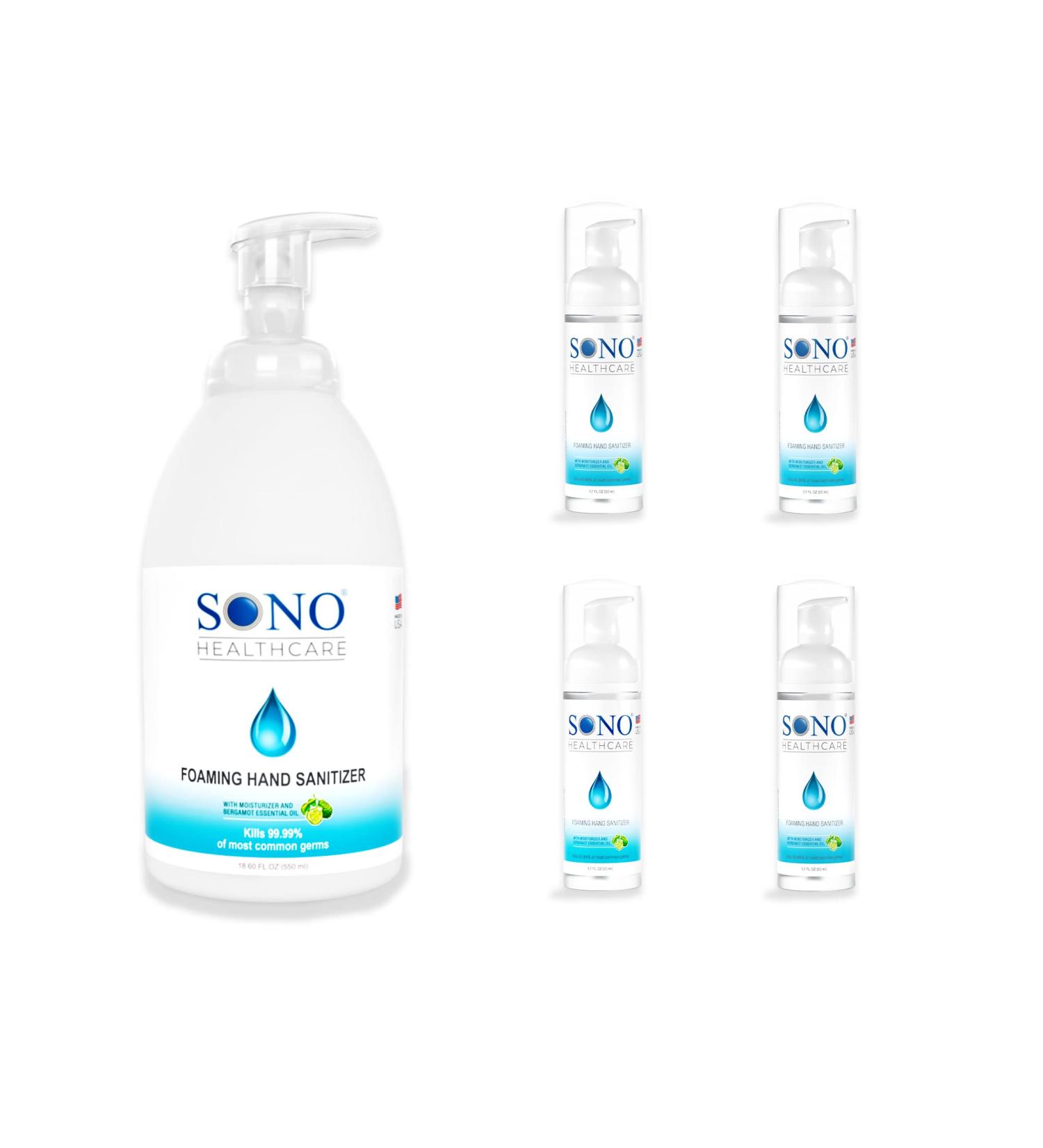 SONO TSA Approved Foaming Hand Sanitizer | Alcohol-Free | Travel Size with Refillable Bottle - Buy Online on GoSupps.com