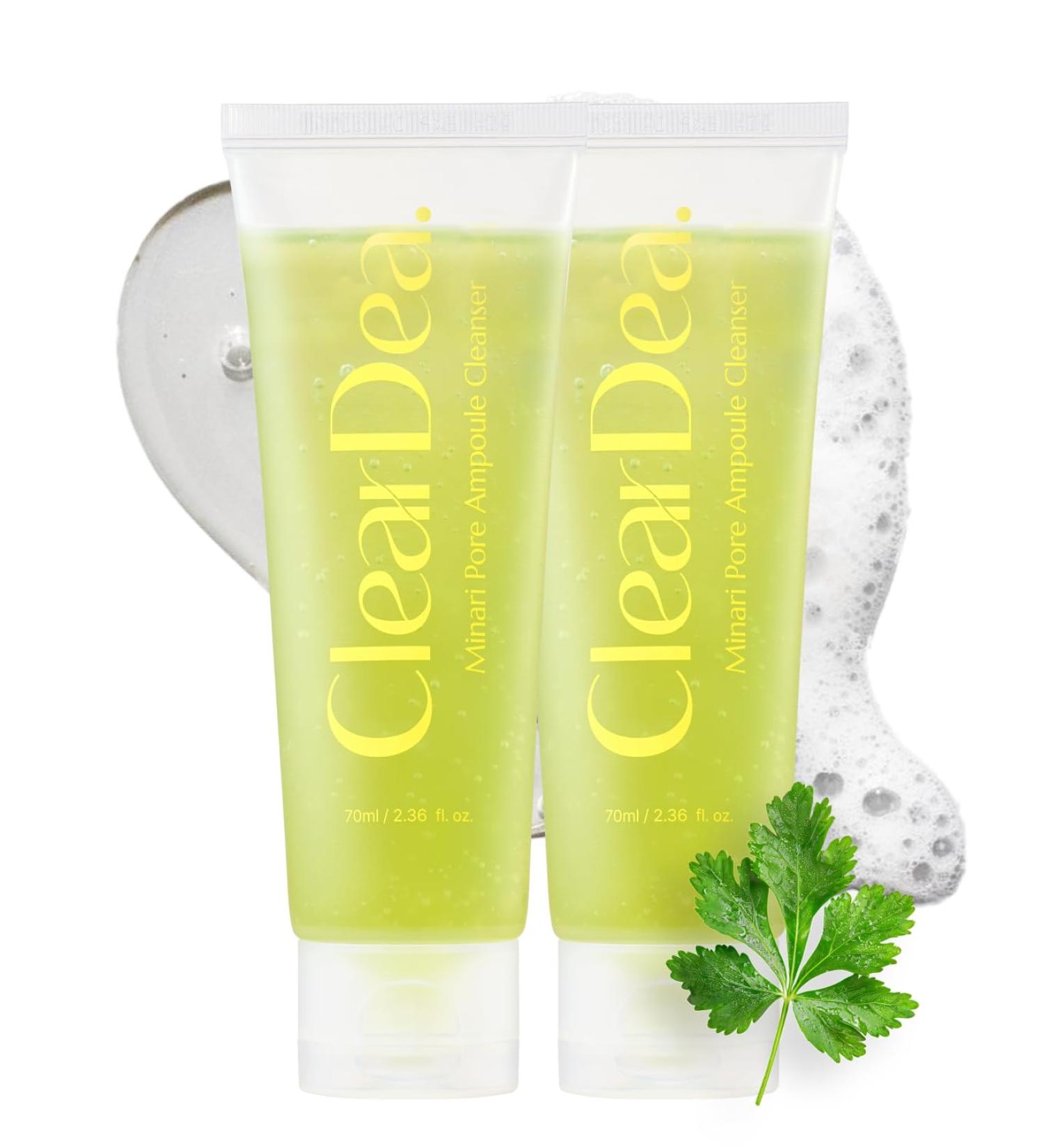 ClearDea Minari Ampoule Cleanser Duo for Face K-Beauty Korean Water Parsley & Kakadu Plum Extracts Hydrating & Gentle Daily Facial Cleanser 70ml*2ea/2.36 oz * 2ea - Buy Online on GoSupps.com