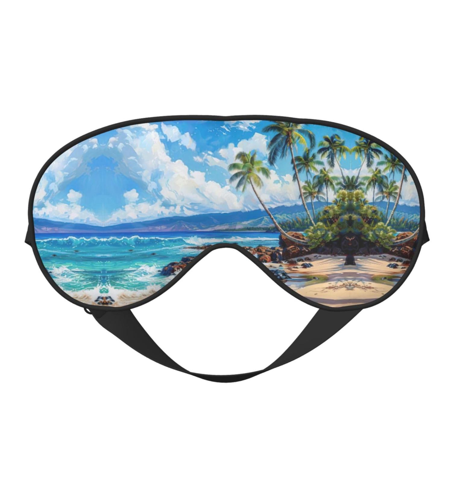 Hawaii Beach Print Ultra-Soft Light-Blocking Eye Mask | Optimal Comfort for Restful Sleep - Buy Online on GoSupps.com