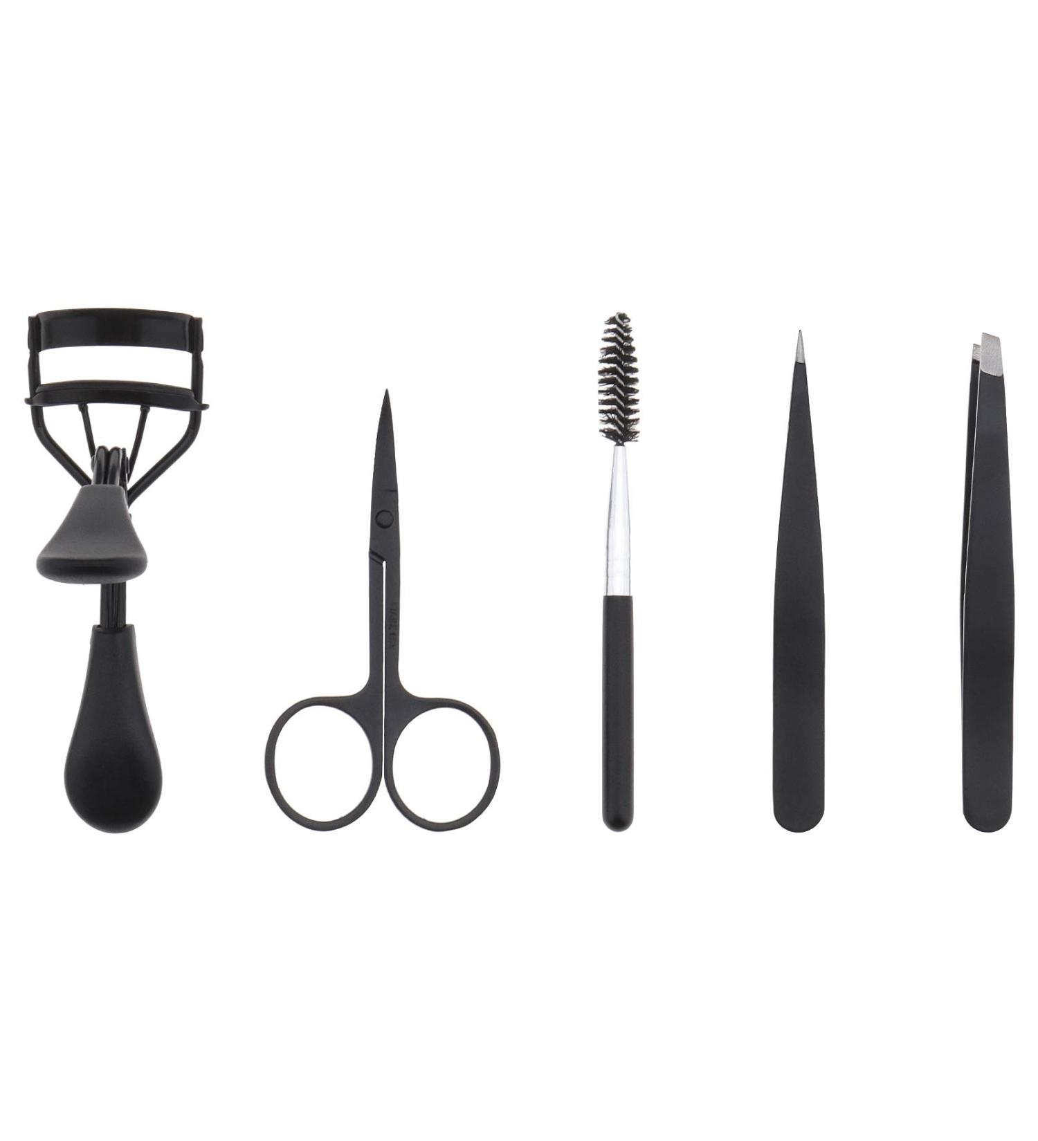 EMSea 5-in-1 Brow Lash Eyelash Tools Set | Eyelash Curler Tweezers & Brush for Perfect Makeup - Buy Online on GoSupps.com
