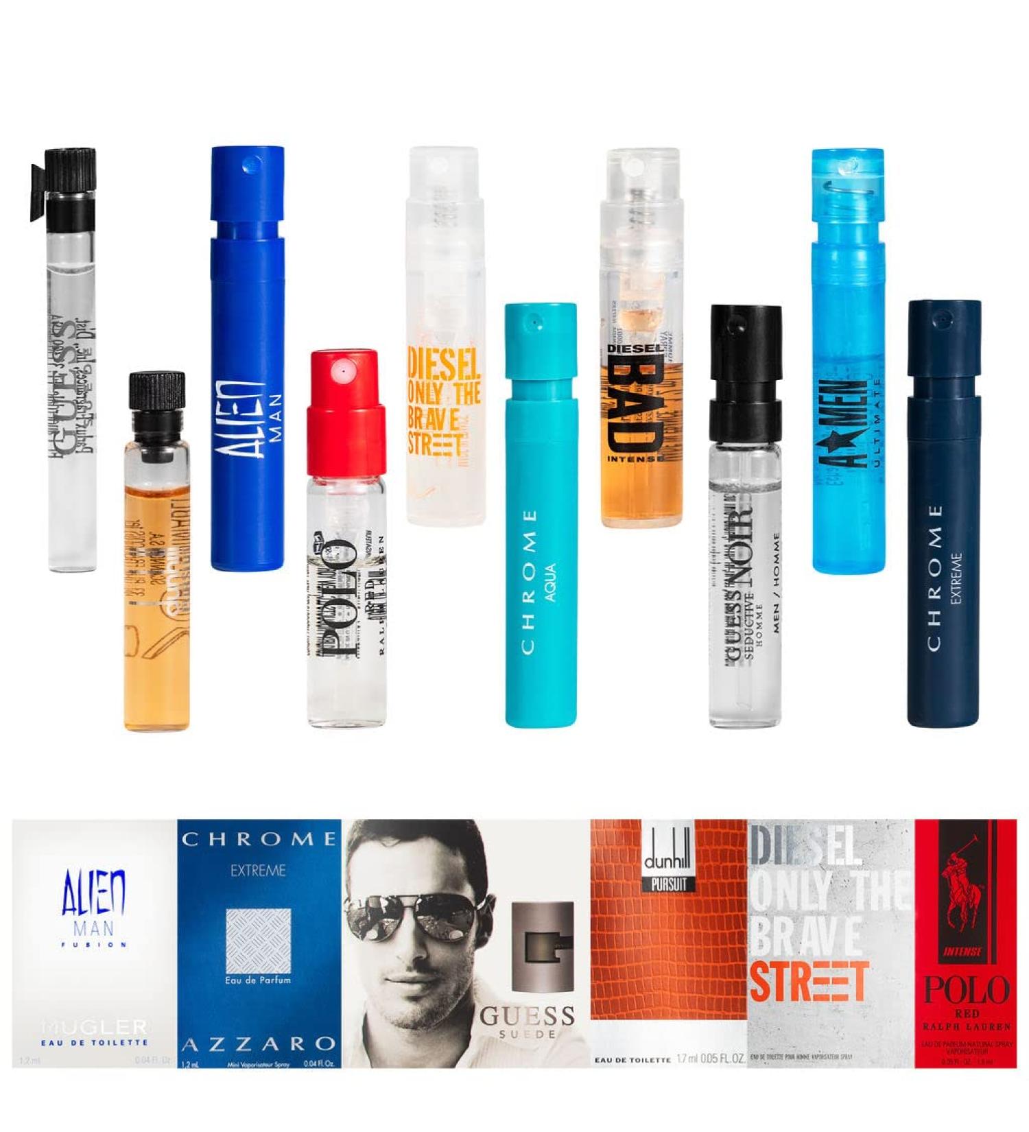 Infinite Scents Men's Cologne Sampler Set - 10 Designer Fragrances + Pocket-Sized Pouch | Travel-Size Cologne Samples Gift Set - Buy Online on GoSupps.com