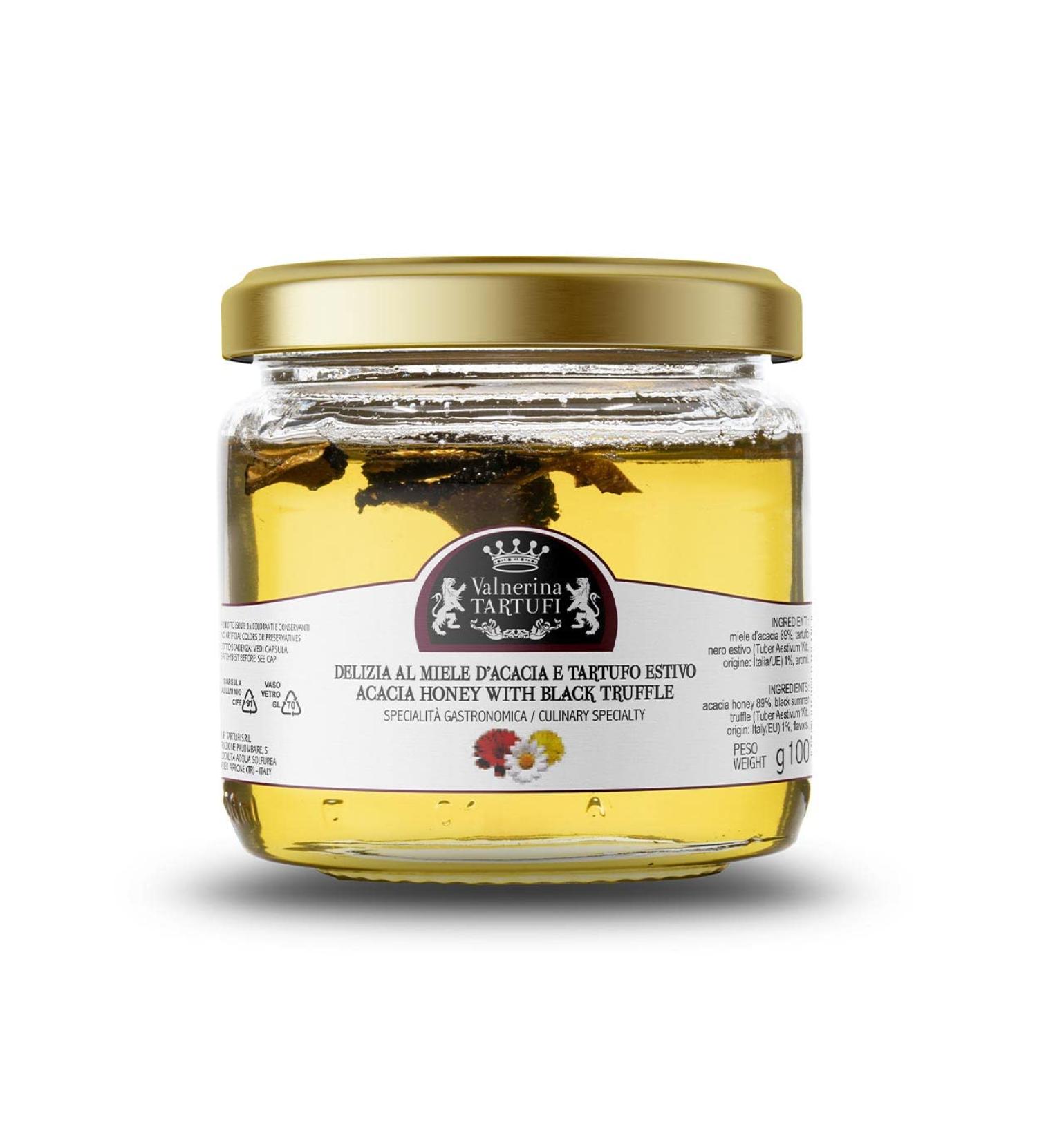 Valnerina Tartufi Delights with acacia honey and black summer truffle | gourmet specialty for cheeses | 100g jar. - Buy Online on GoSupps.com