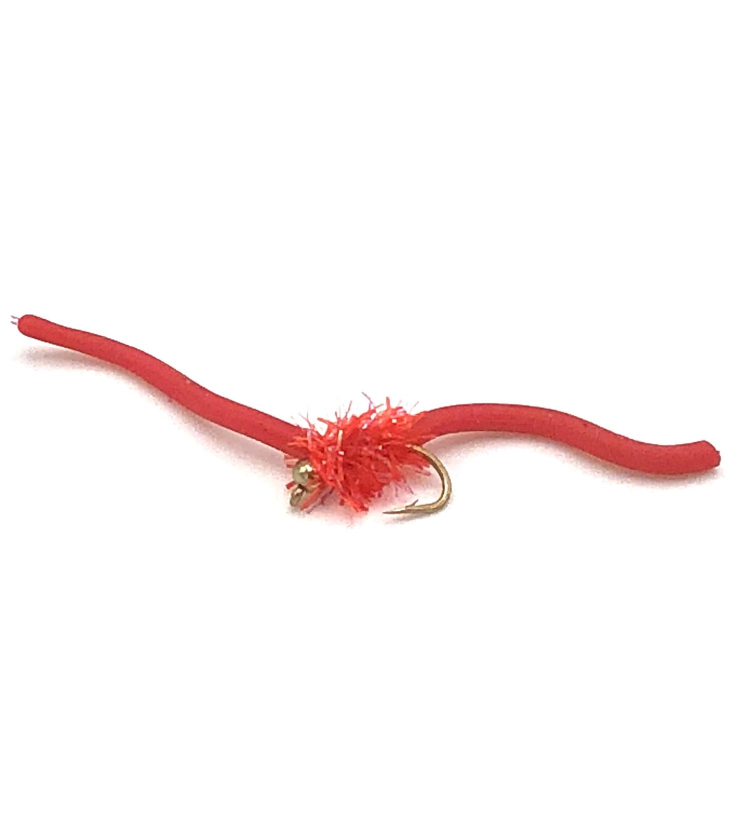 Feeder Creek Squirmy Wormy Bead Head Fly Fishing Lures - Size 12 | Ideal Trout, Bass, Steelhead, Salmon | Red Color - Buy Online on GoSupps.com