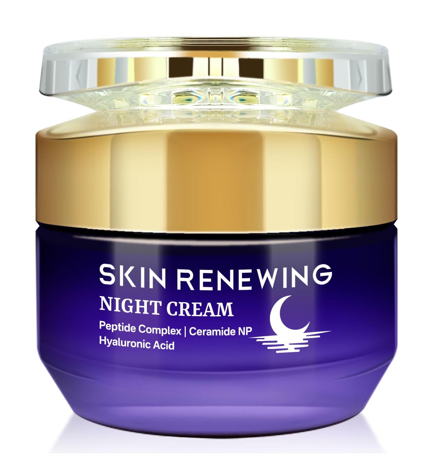 PEGO Anti-Aging Night Face Cream, Anti-Wrinkle Night Cream for Ladies, With 3 Essential Ceramides & Peptide Complex, Moisturizes & Visibly Smooths Fine Lines & Texture, 50g/e1.764oz - Buy Online on GoSupps.com