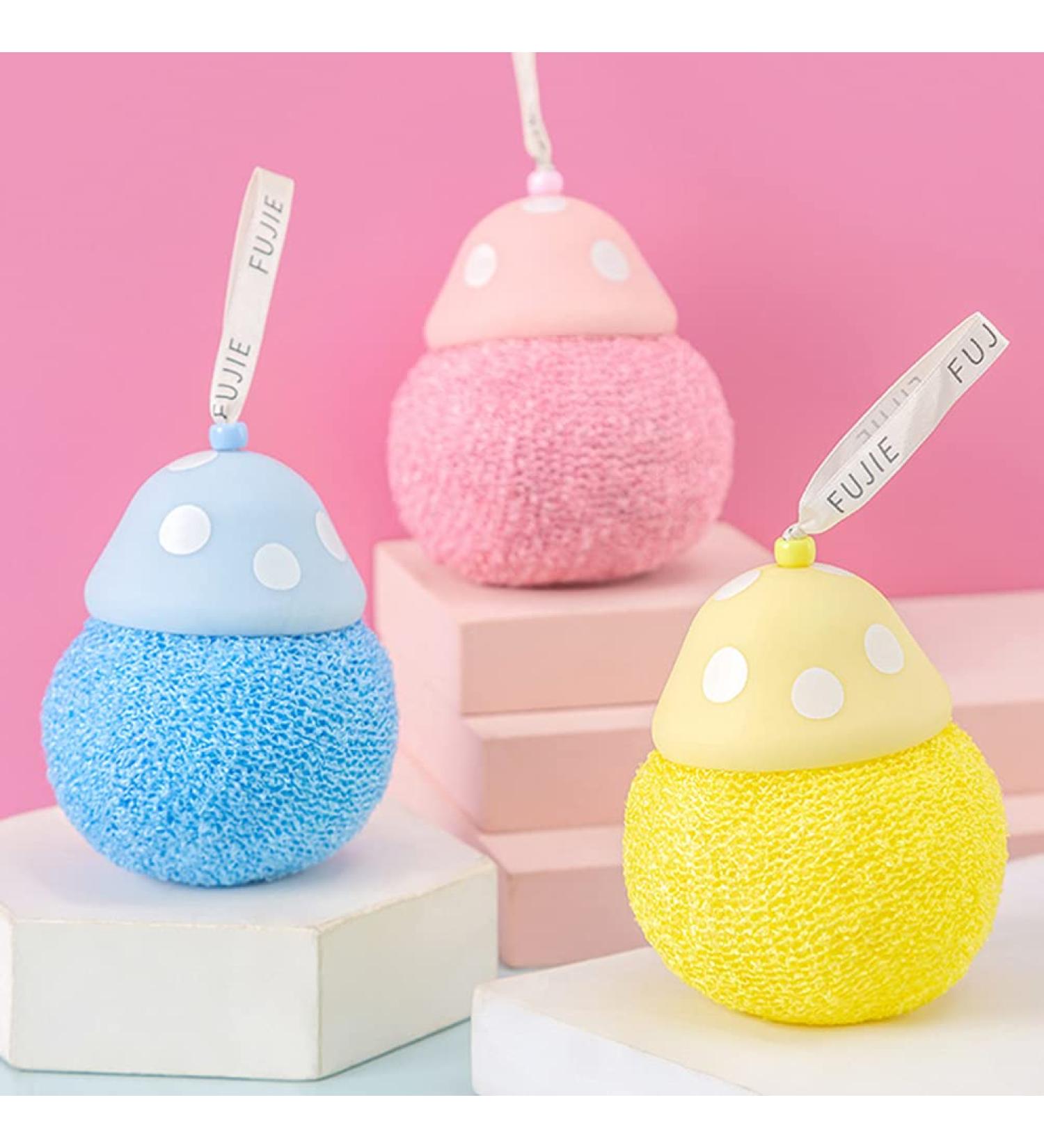 Uonlytech 2pcs Mushroom Bath Balls - Exfoliating Body Scrubbers & Shower Puffs for Spa-like Cleanliness | Ideal Bath Sponge Loofahs for Dry Skin - Buy Online on GoSupps.com
