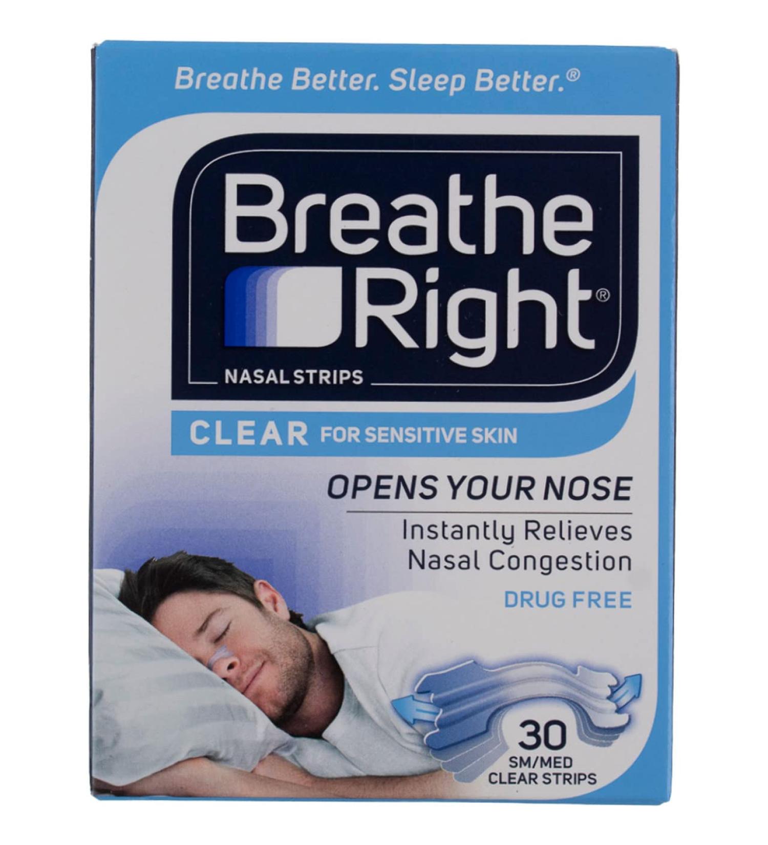 Breathe Right Nasal Strips Small/Medium Clear (90 Count) - Helps Improve Breathing - Buy Online on GoSupps.com