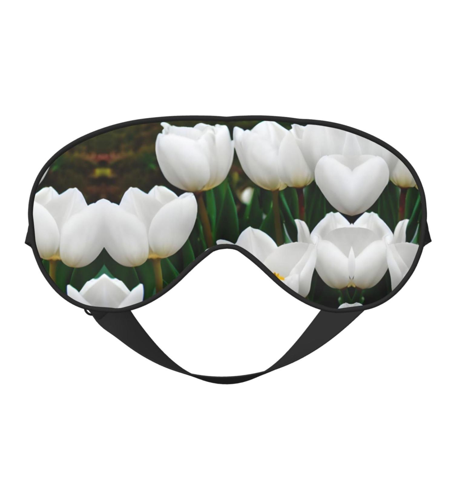 White Tulips Flower Eye Mask for Deep Sleep | Comfortable Soft Sleep Aid for Yoga Travel & Meditation - 1 Count - Buy Online on GoSupps.com